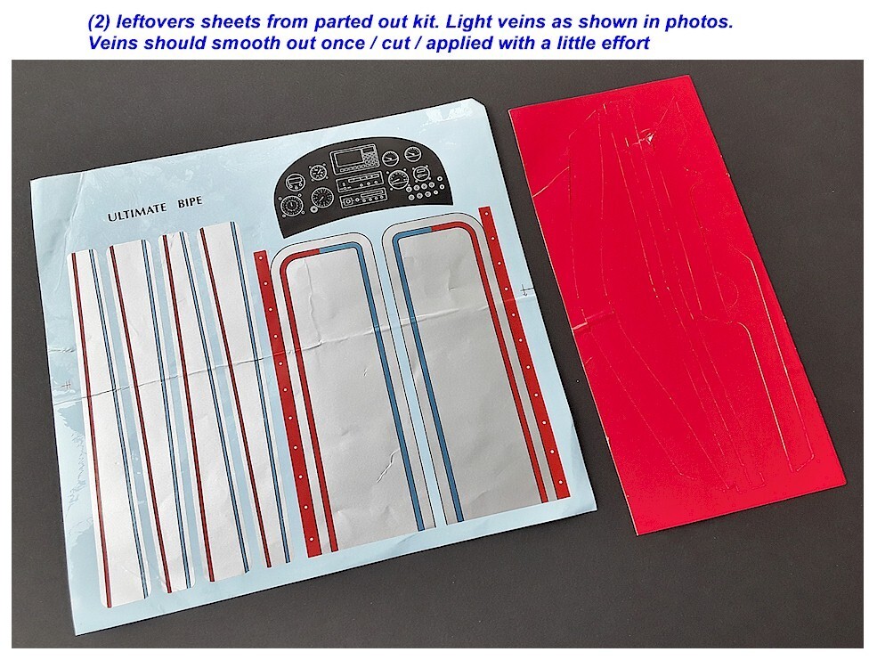 (2) Vintage Decal Sticker Sheets RC Airplane for Tower Hobbies Ultimate Bipe