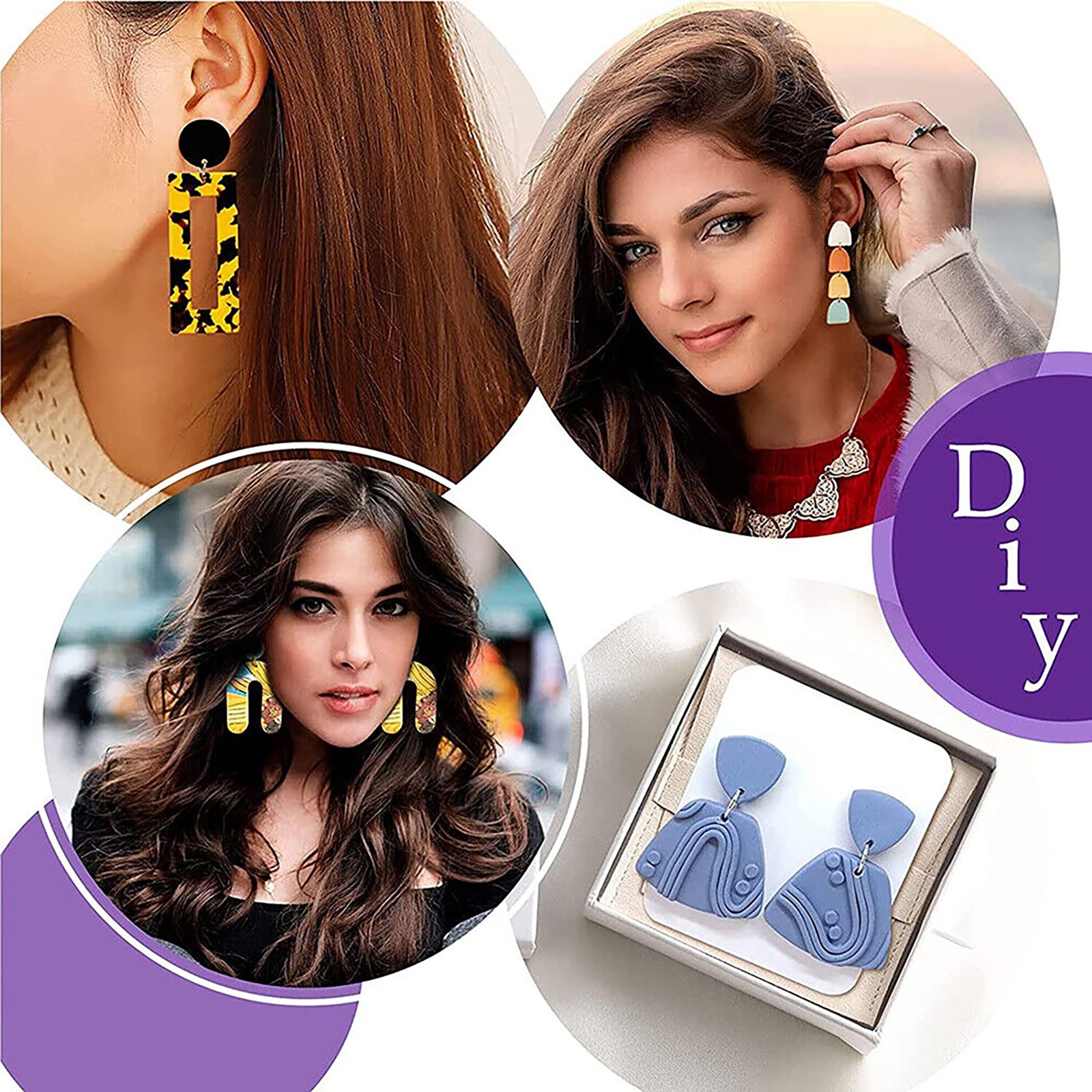 21Pcs Polymer Clay Cutter Pottery DIY Earrings U Pattern Cutting Dies Mold Tool