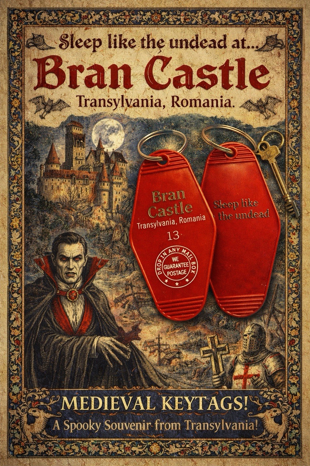 Dracula BRAN CASTLE keytag