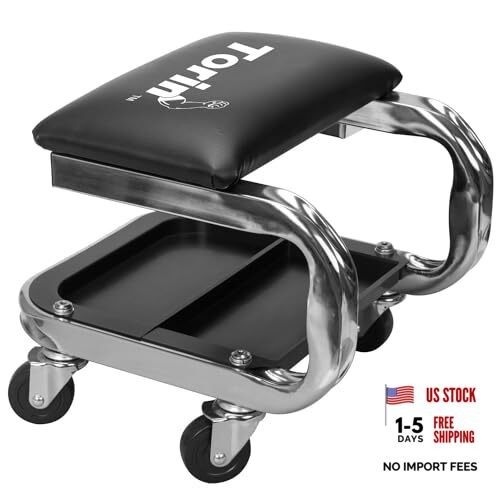400lb Rolling Automotive Creeper Garage/Shop Seat: Padded Mechanic Stool Large