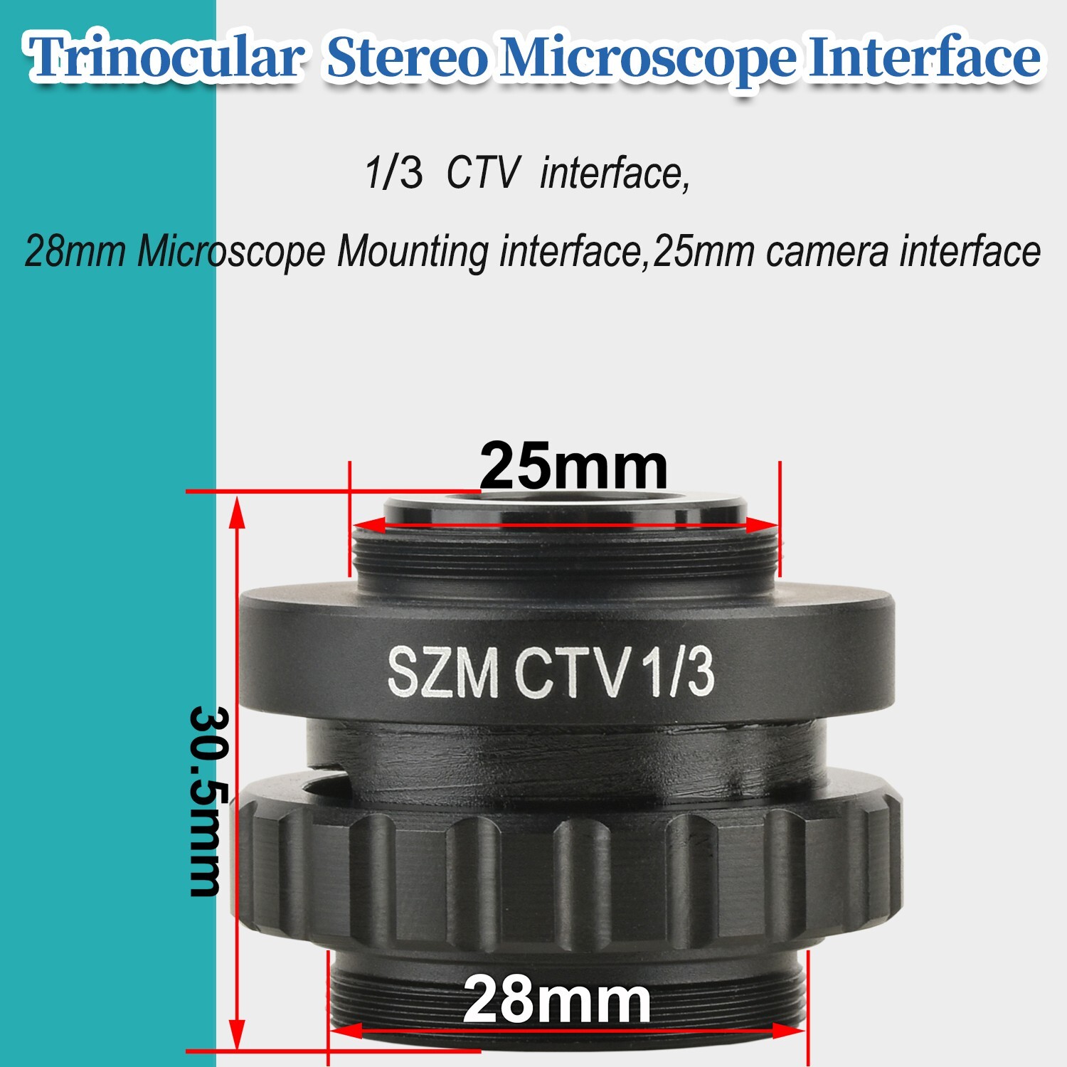 1/3 CTV Microscope Interface Adjustable Focal Length 28mm Mounting Interface