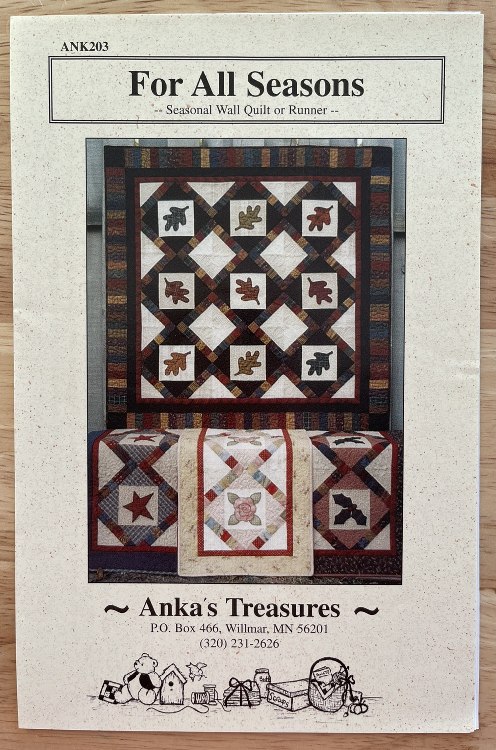 Anka’s Treasures FOR ALL SEASONS Wall Quilt Or Runner Pattern Heather Mulder