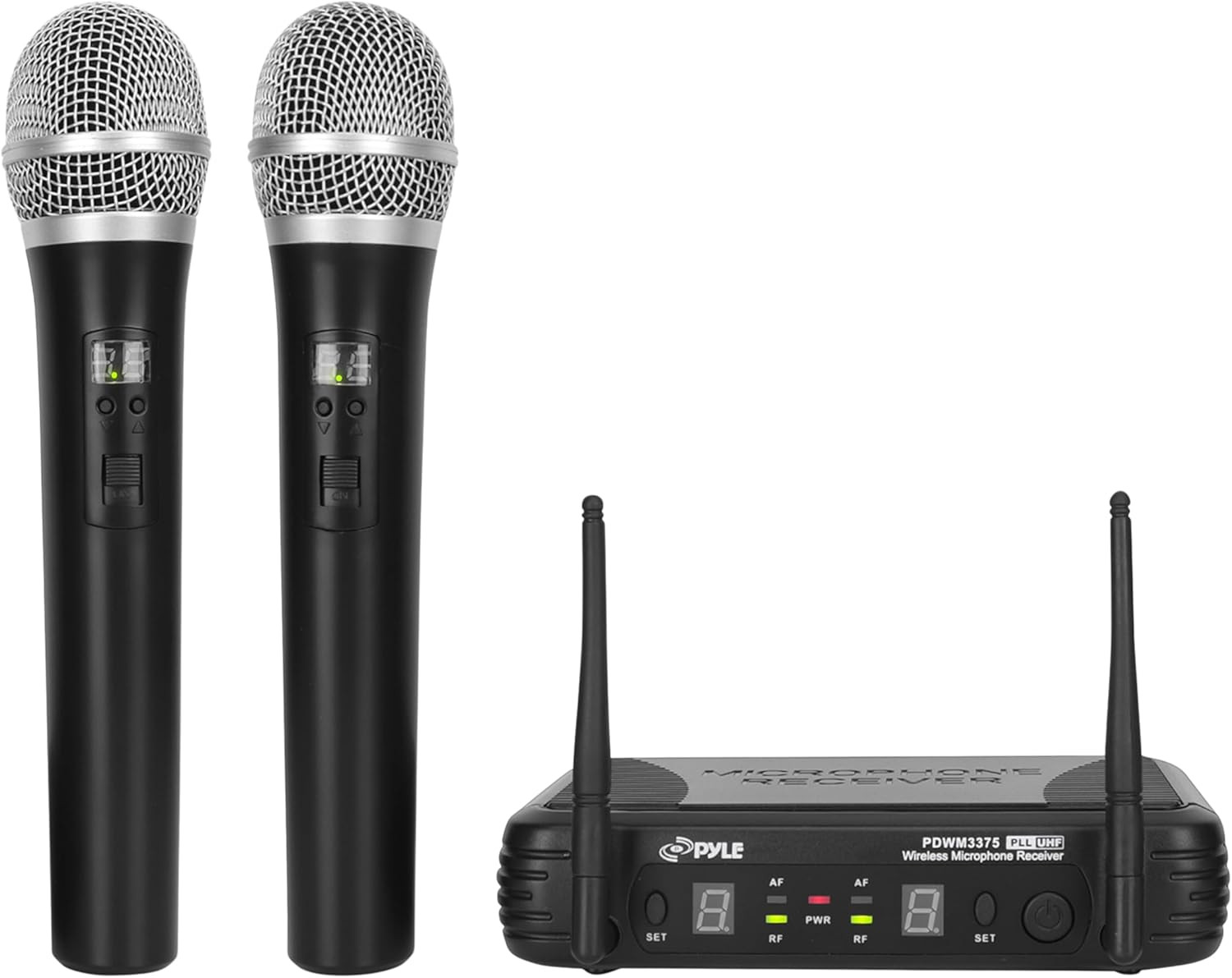 PRO Wireless Microphone System - Dual UHF, 2 Handheld Mics, 8 Channels