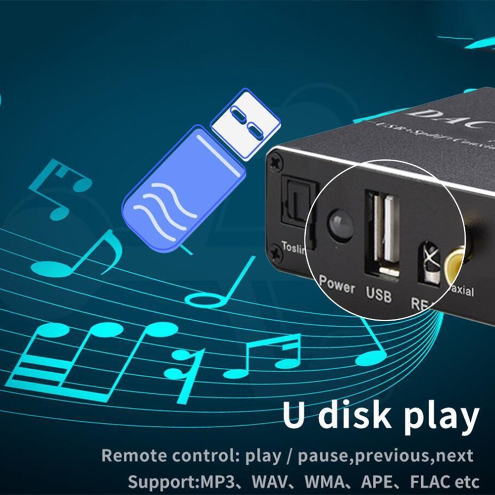 Audio adapter DAC Decoder With Bluetooth 5.0 Receiver Amplifier U-disk Player F