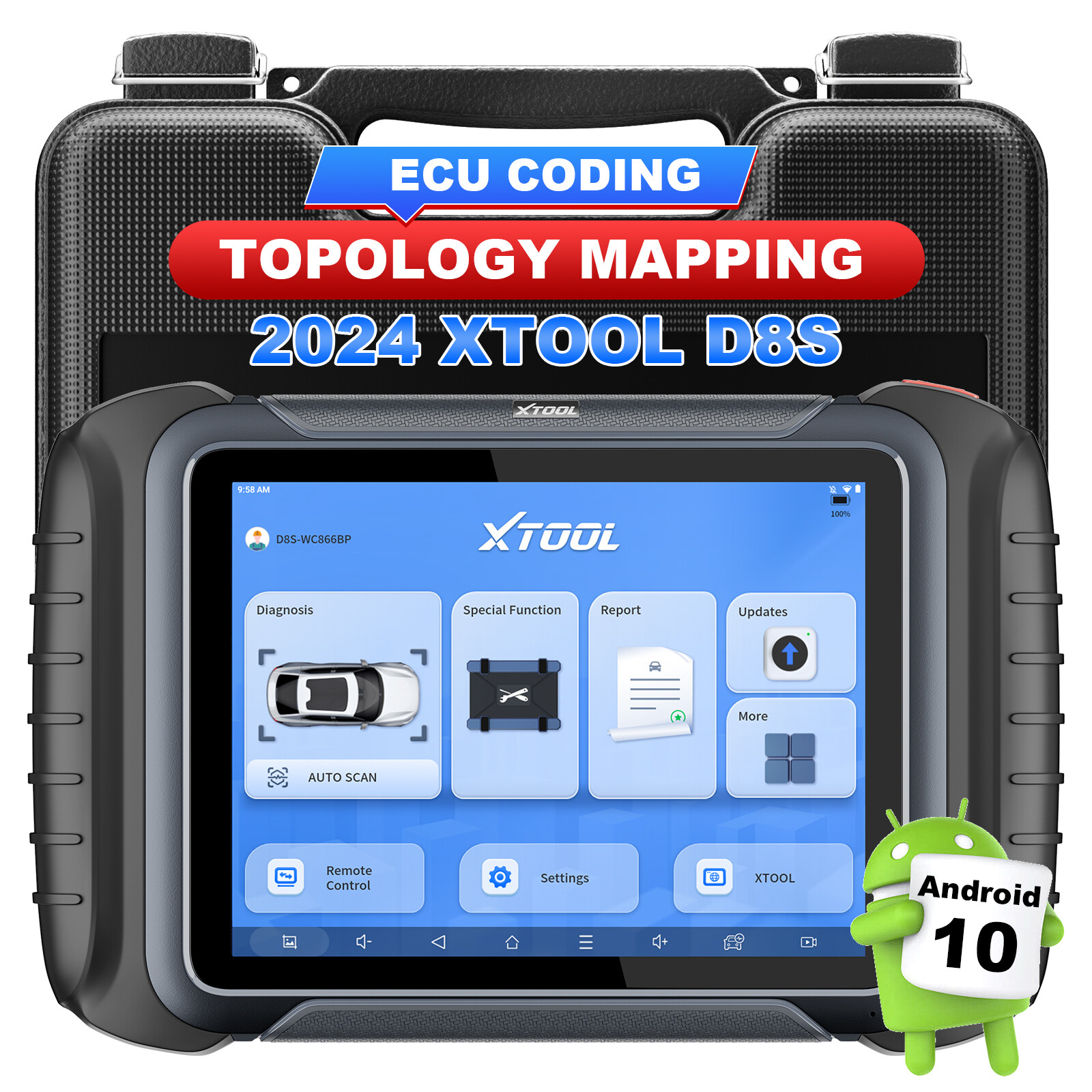 XTOOL D8S Automotive Diagnostic Tool E.CU Coding Full System Topology Mapping