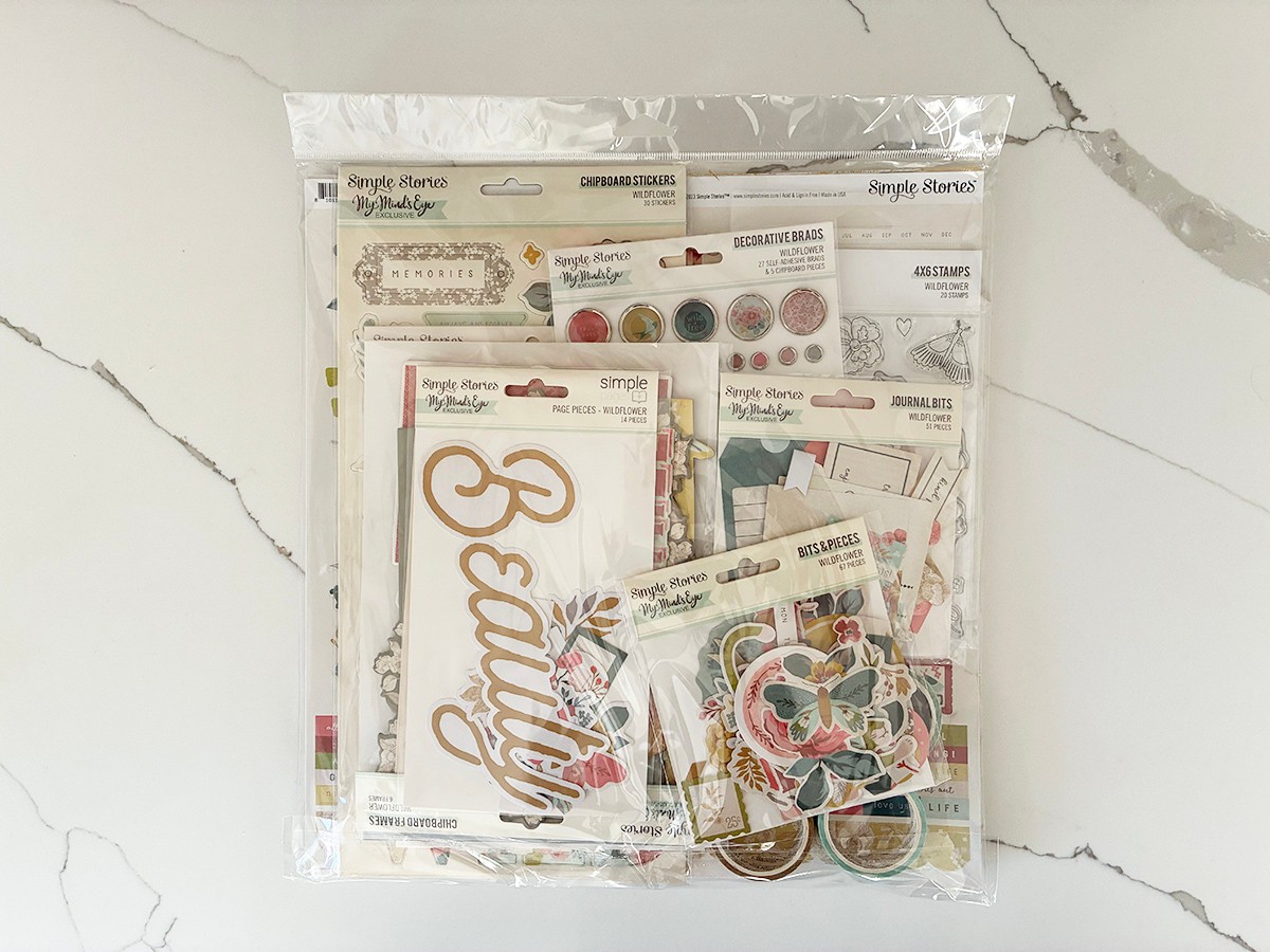 Simple Stories Wildflower Scrapbook 16 PC Bundle, Please See Photos, NEW