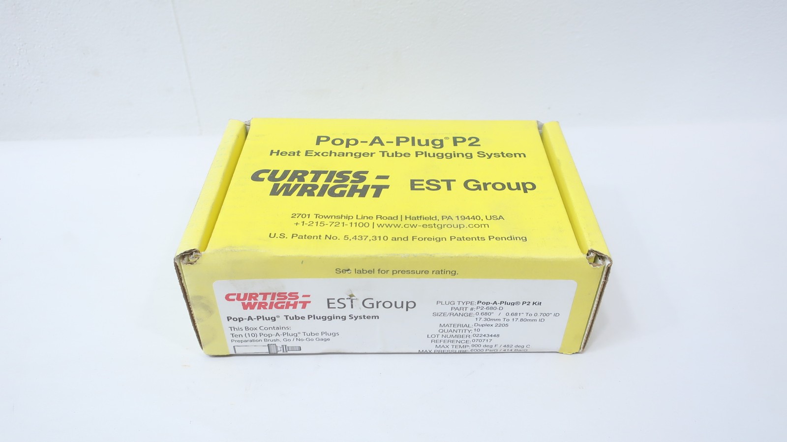 Curtiss-wright P2-680-D Pop-a-plug P2 Tube Plugging System