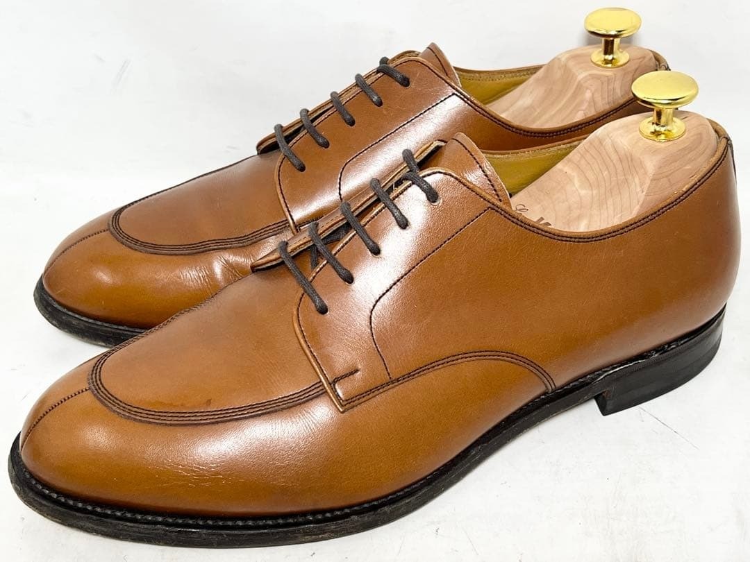SCOTCH GRAIN 24.5cmEEE Leather U Tip Shoes Scotch Grain Brown Dress Business  Le