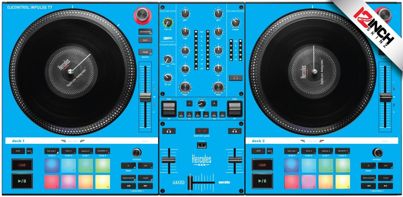 Hercules DJcontrol Inpulse T7 Skin - Light Blue