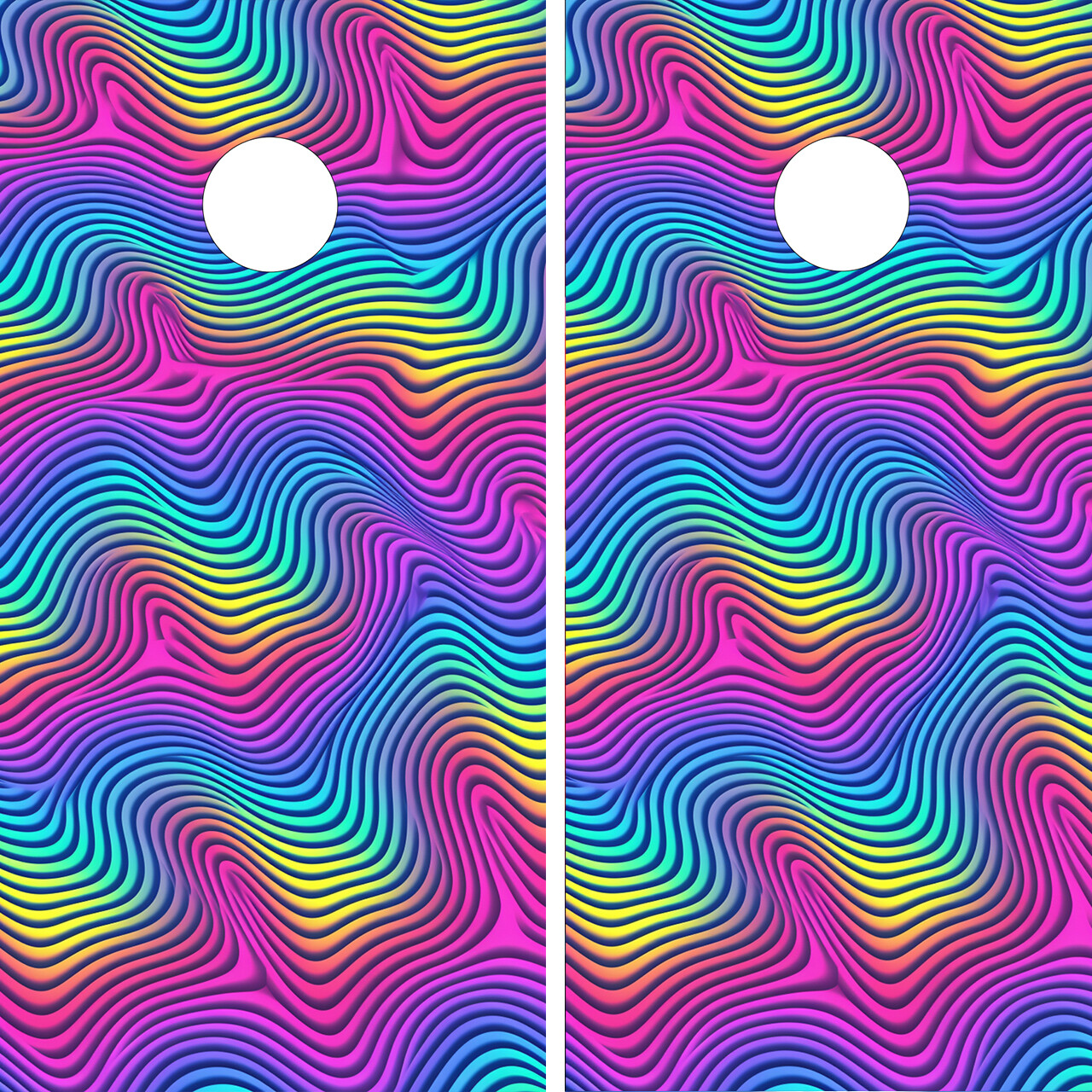 FADEPROOF Cornhole Board Wraps Laminated / Psychedelic Colors