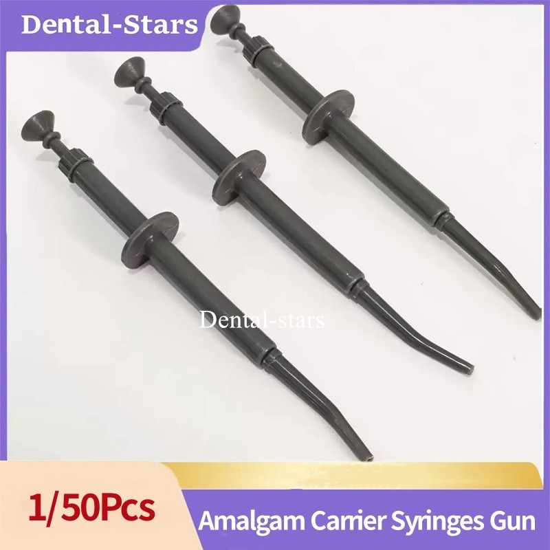 Dental Amalgam Gun Carrier Plastic Syringe Curved Delivery Tip Filler Instrument