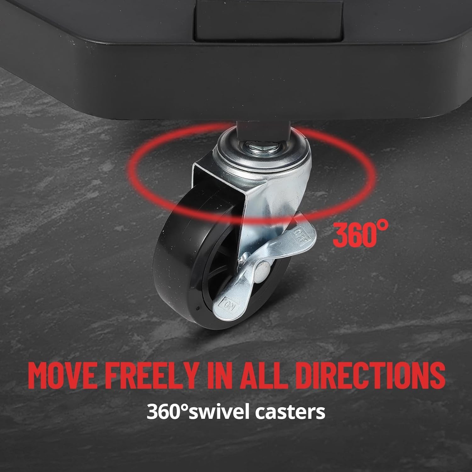 Rolling Shop Stool Adjustable Height with 360° Swivel Casters &Tool Tray Storage