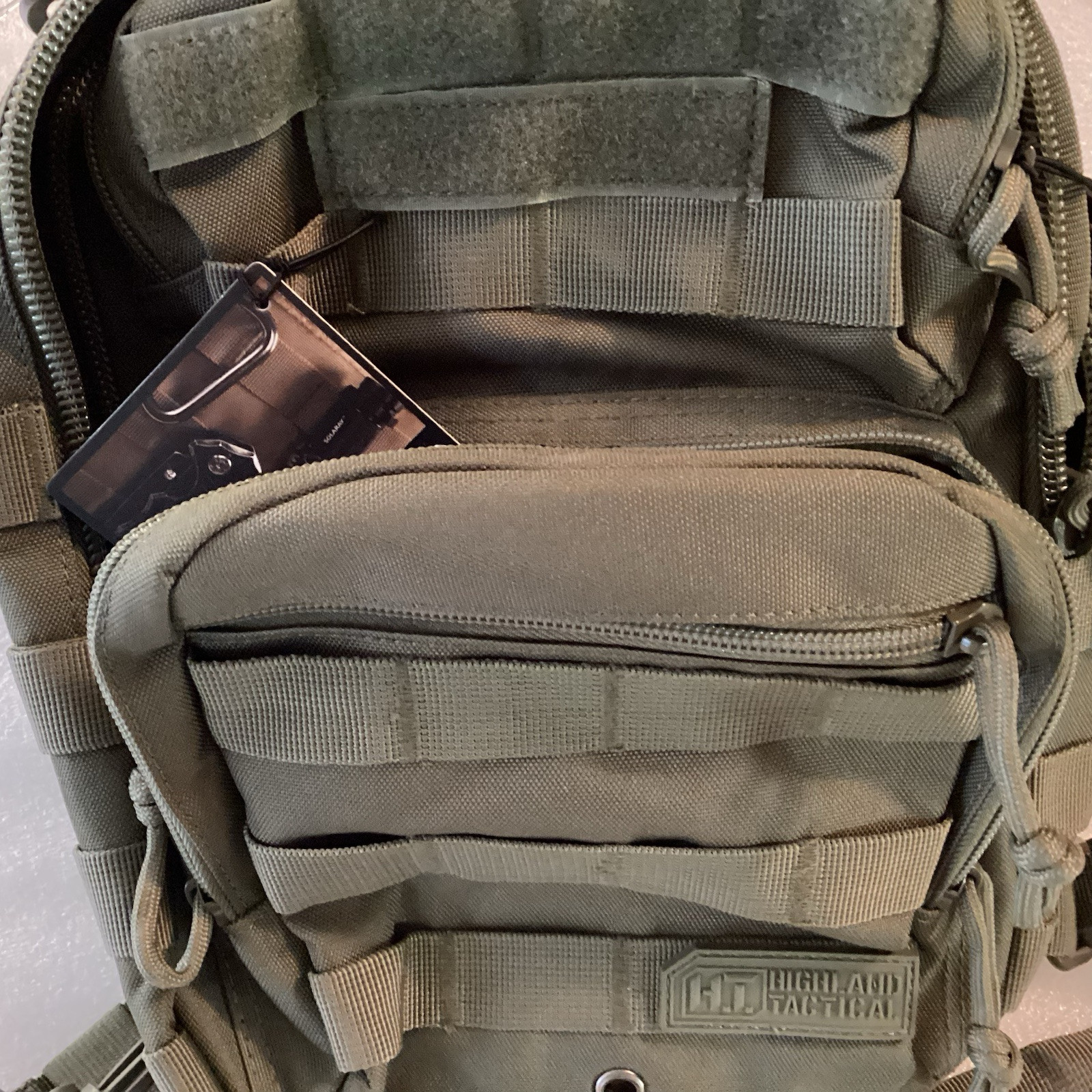 HIGHLAND TACTICAL Eagle Sling Bag - Molle Webbing Hook & Loop Patch Holder