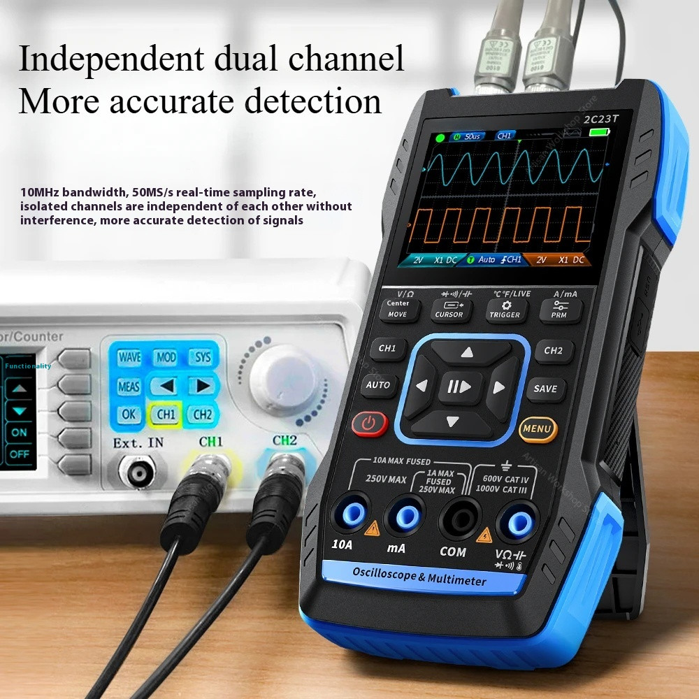 Three-in-one Two-channel Oscillometer Handheld Digital Oscilloscope Multimeter
