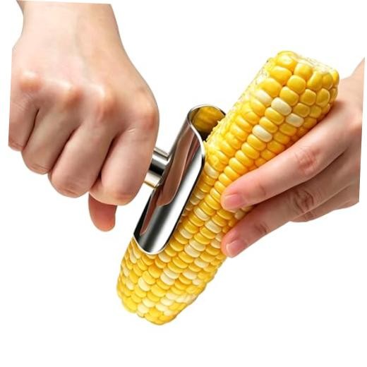 Safe Corn Peeler with | for Corn on the Cob, Stainless Steel Corn Hidden Blade