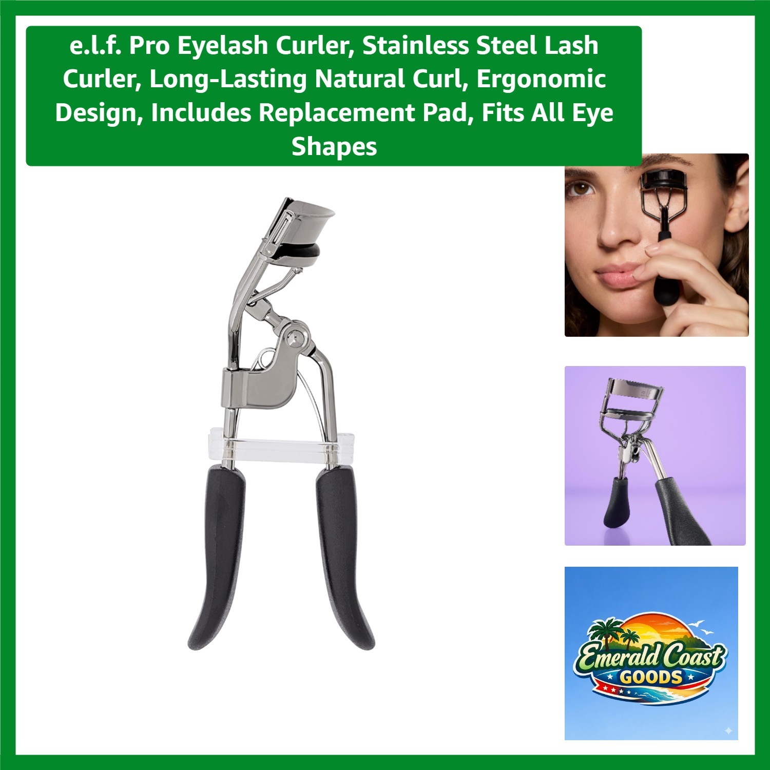 Pro Eyelash Curler, Stainless Steel Lash Curler, Long-Lasting Natural Curl, E...