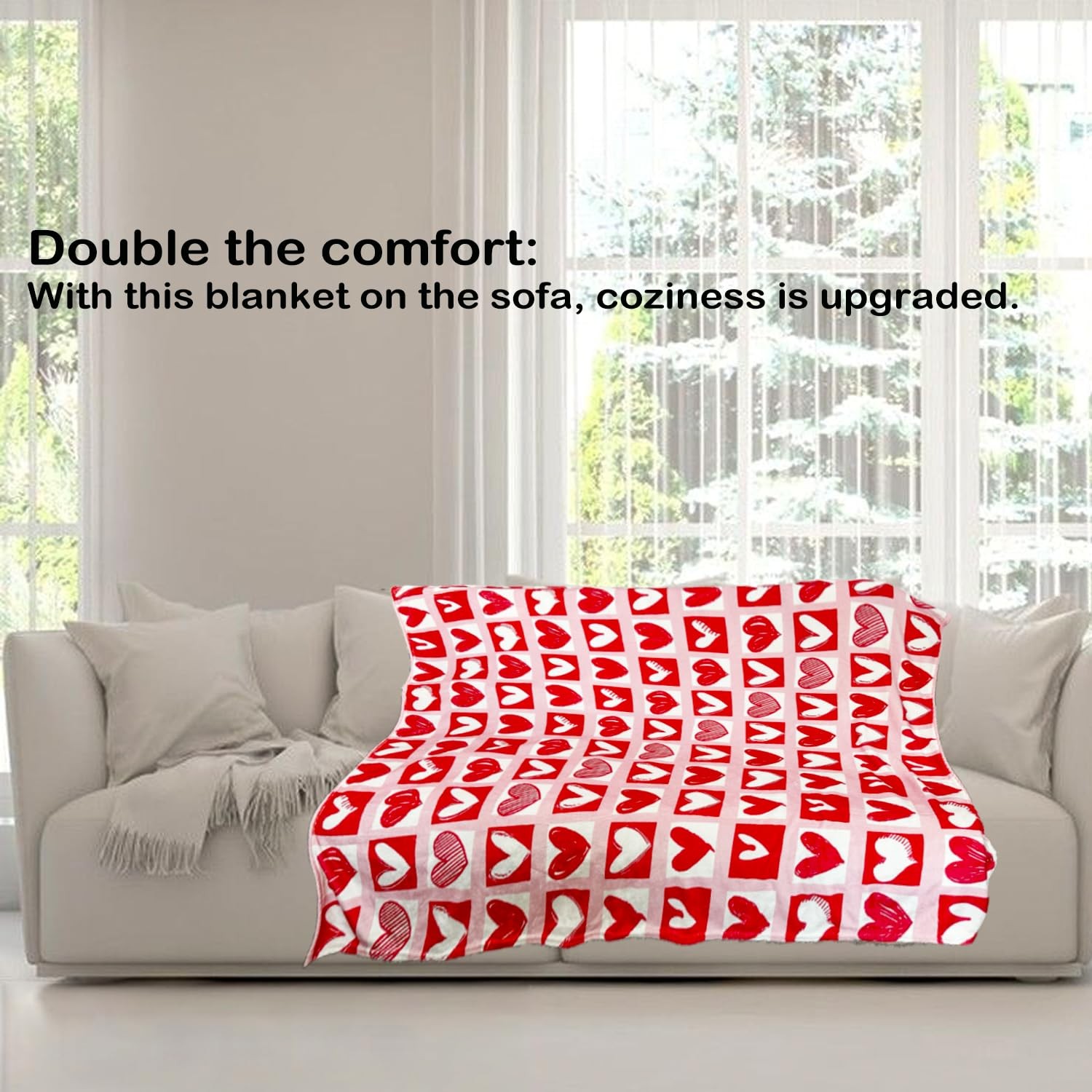 Valentines Day Throw Blanket 60 x 50 Inches,Valentines Throw Blanket for Couc...