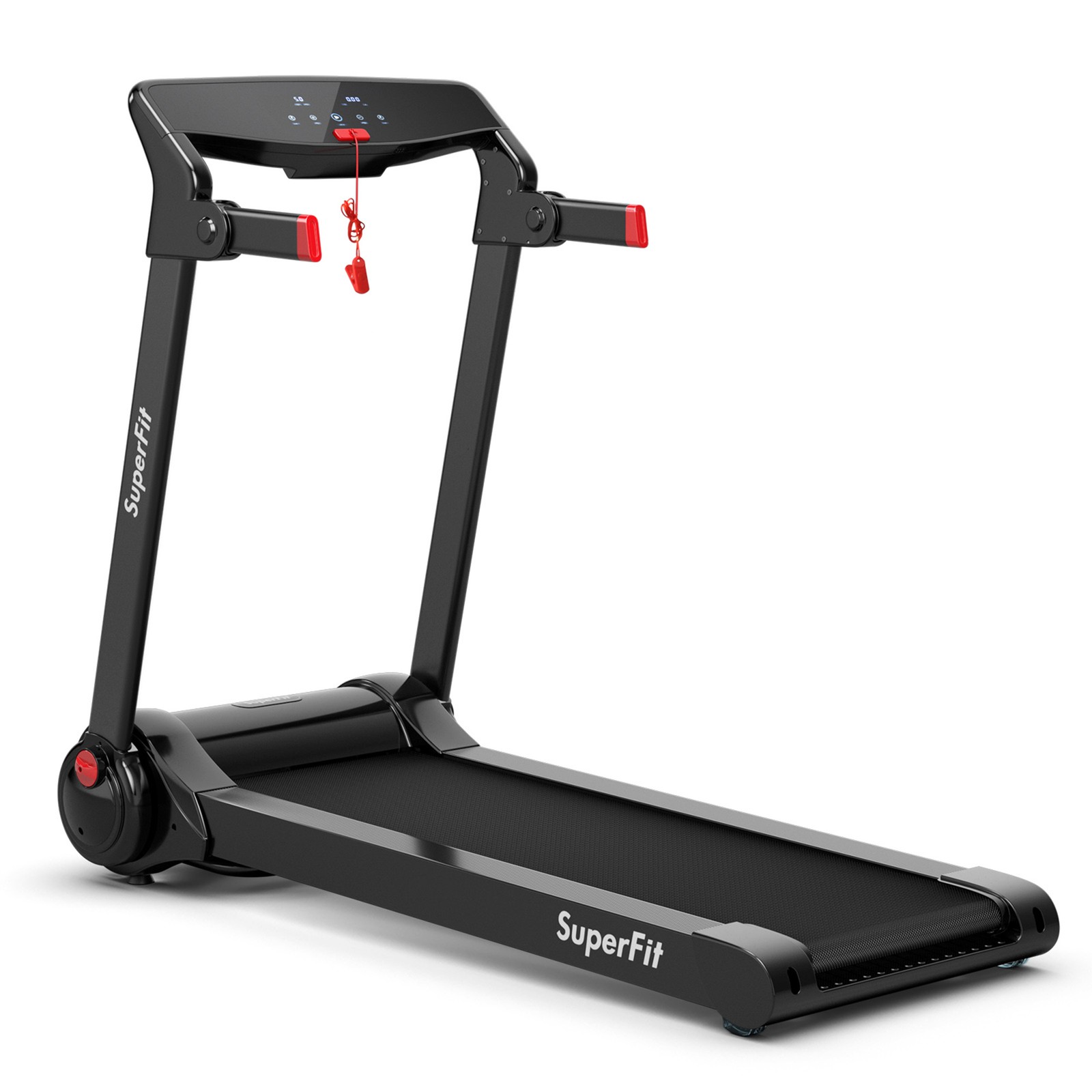 Folding Electric Treadmill 3.0HP Exercise Running Machine w/ App Control Red