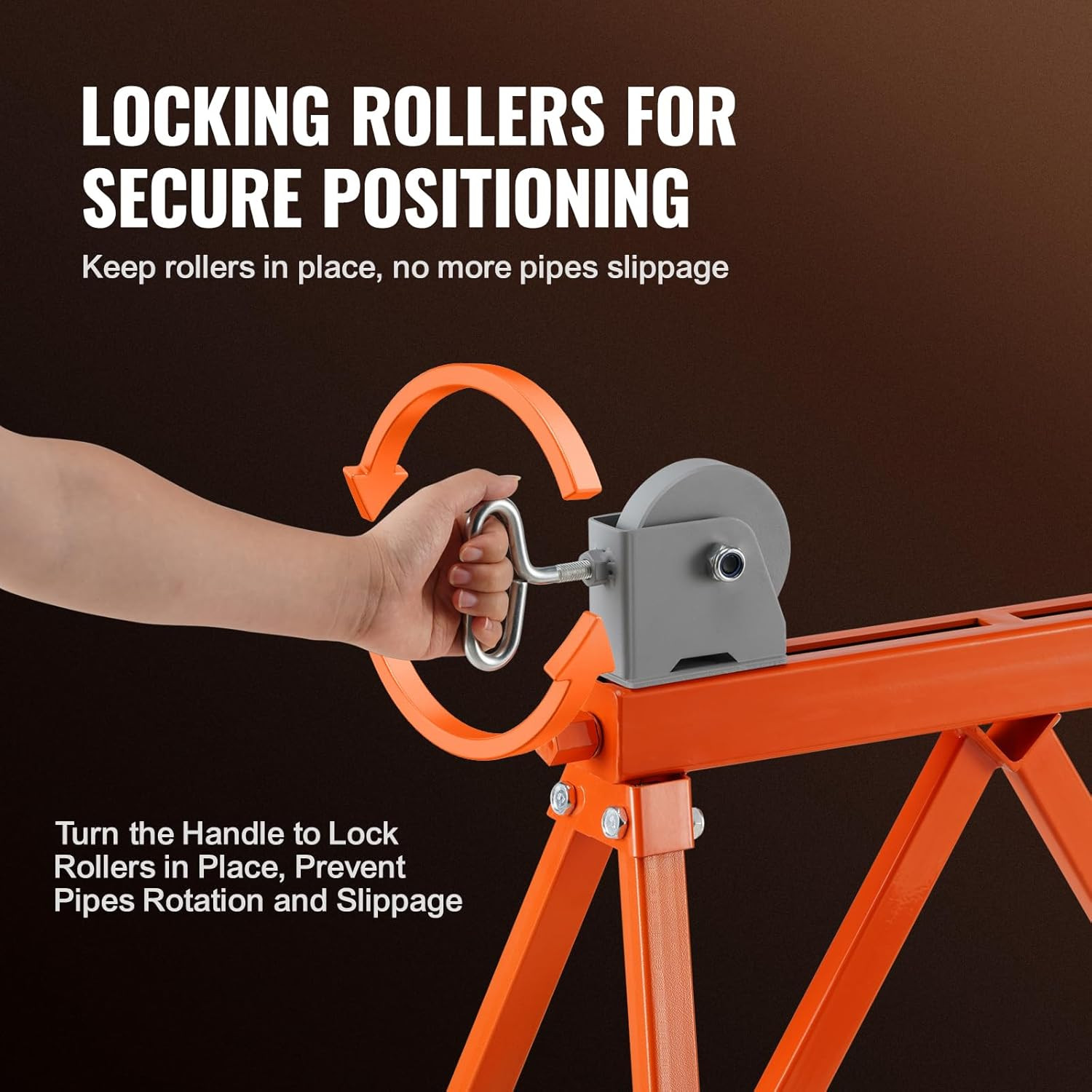 Pipe Stand with Roller Head, Heavy Duty 2500 LBS Load Capacity, Suitable for 2-3