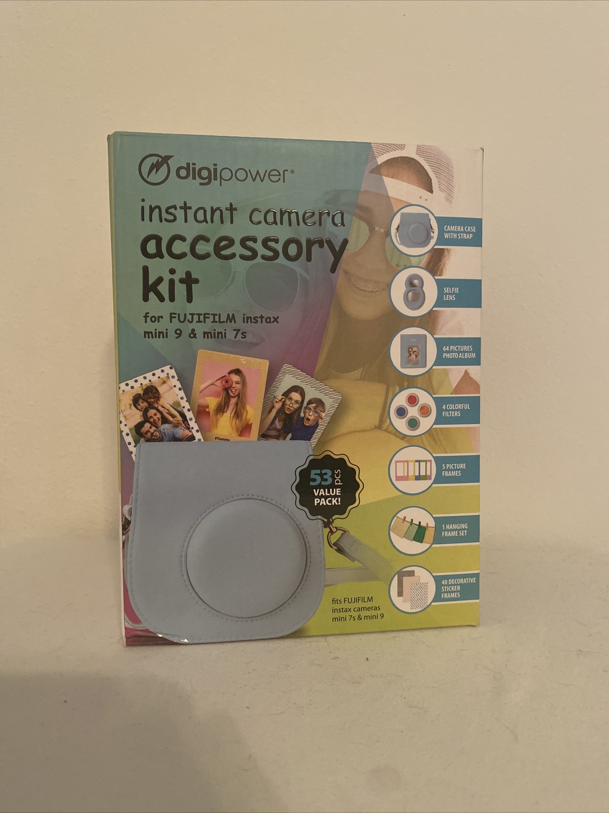 DigiPower Instax Instant Camera Accessory Kit for Fujifilm mini 7s&9 Color Blue