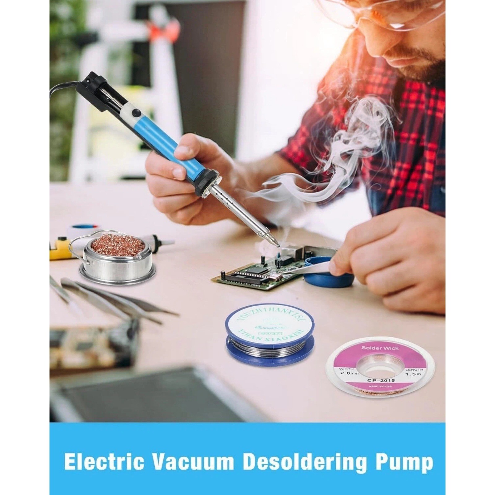Electric Solder Extractor Pump Desoldering Vacuum Tool for Electronic Components