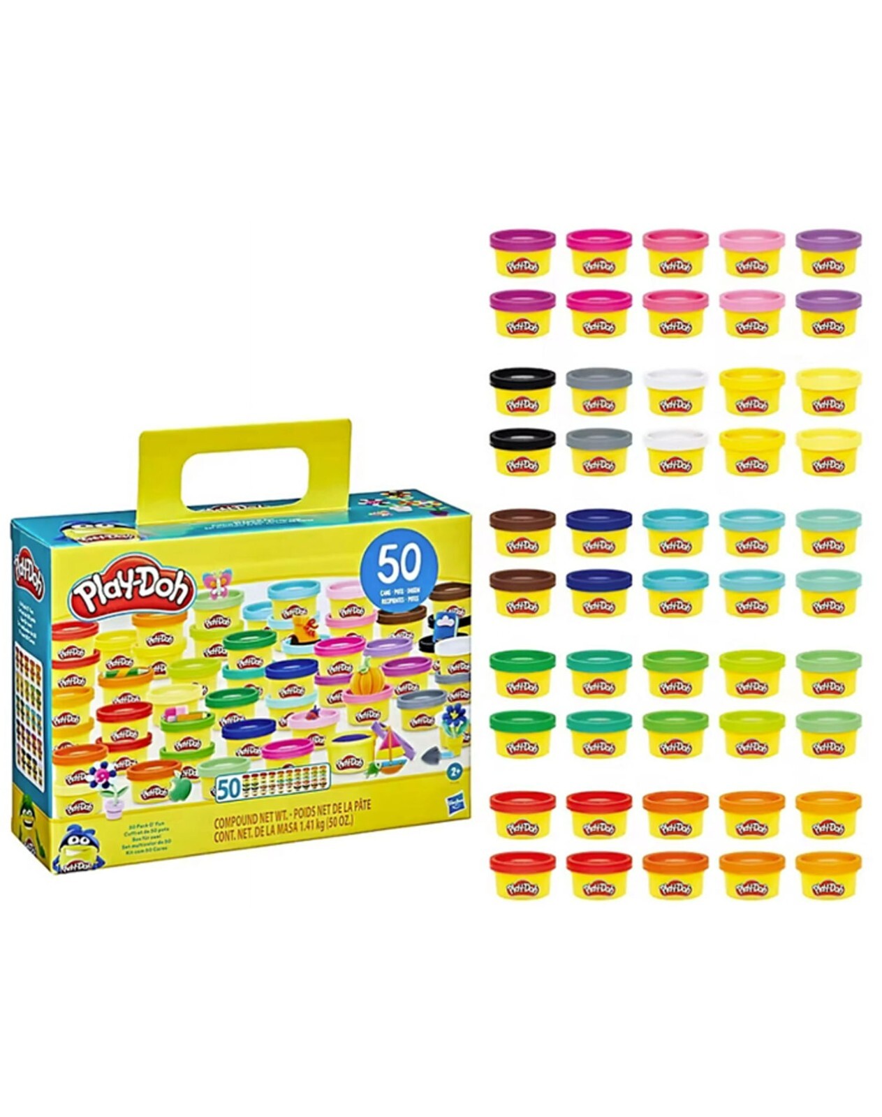 Play-Doh 50 Pack O' Fun Modeling Compound With 25 Different Colors, 50 Cans asst