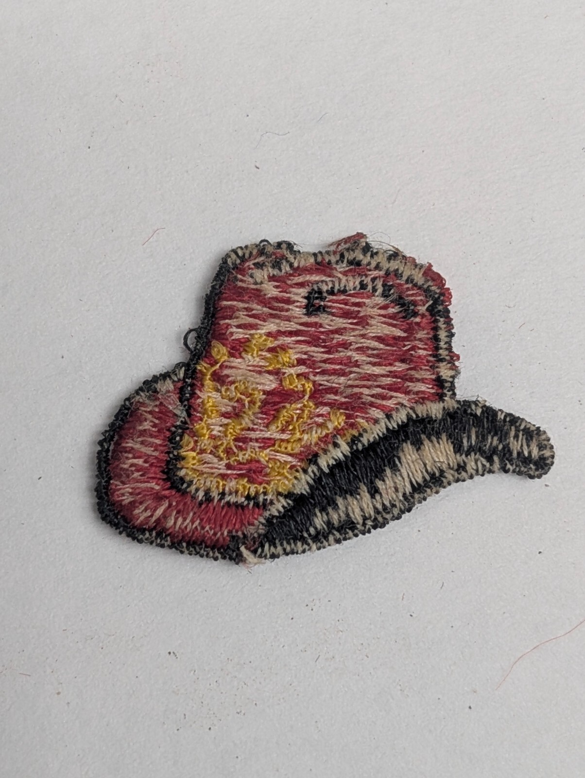 Vintage Cap Hat Patch Red Western Cowboy Flame Fire Embroidered