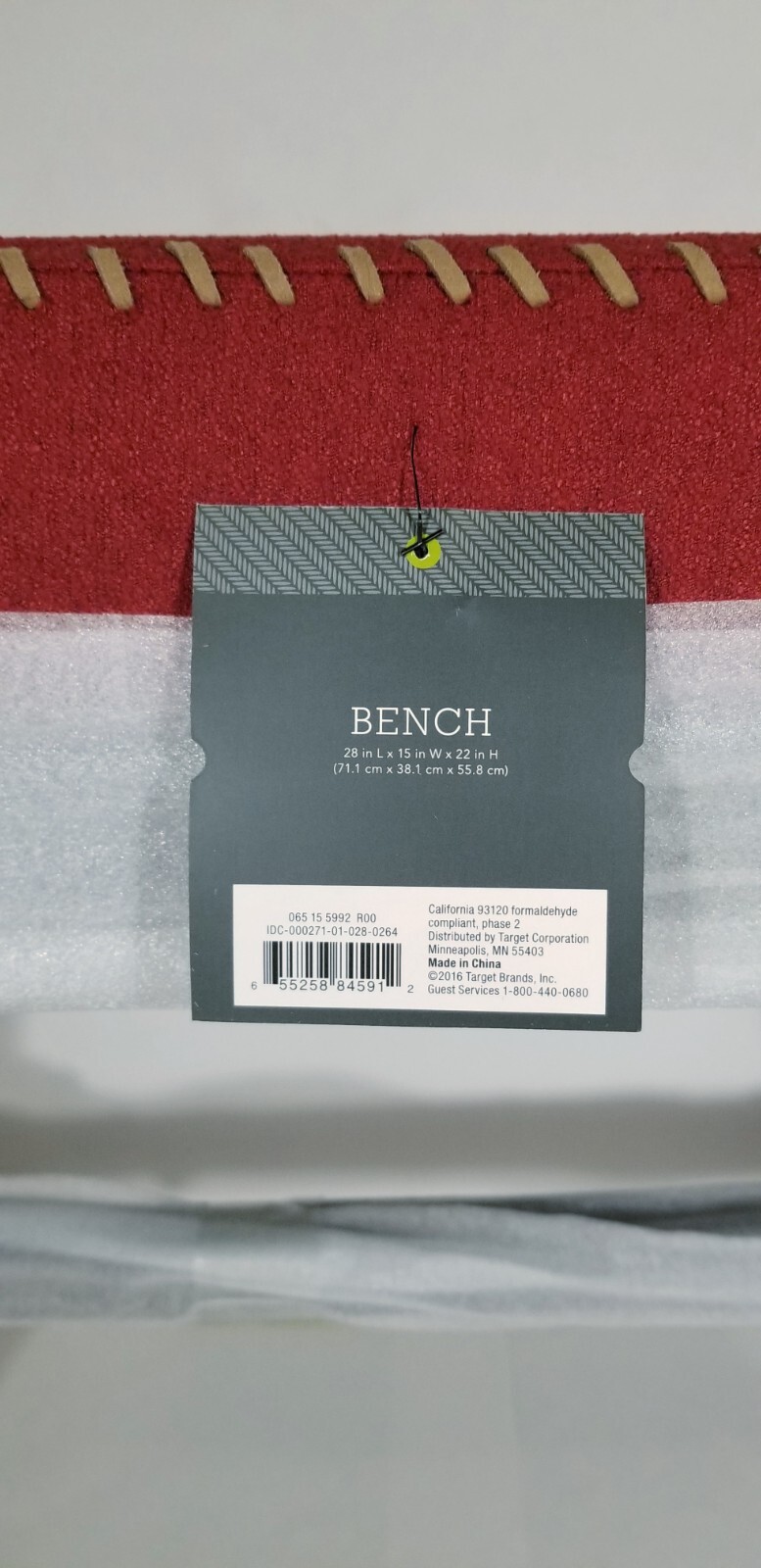 Target Threshold Red Bench Holiday 2016 Vintage Wood Leather