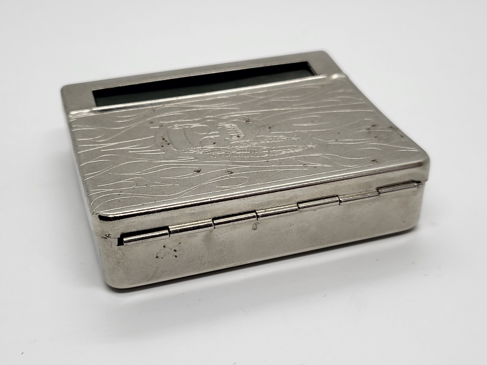 Automatic Cigarette Rolling Machine, Metal Box Cigarette Case PIRATE Skull