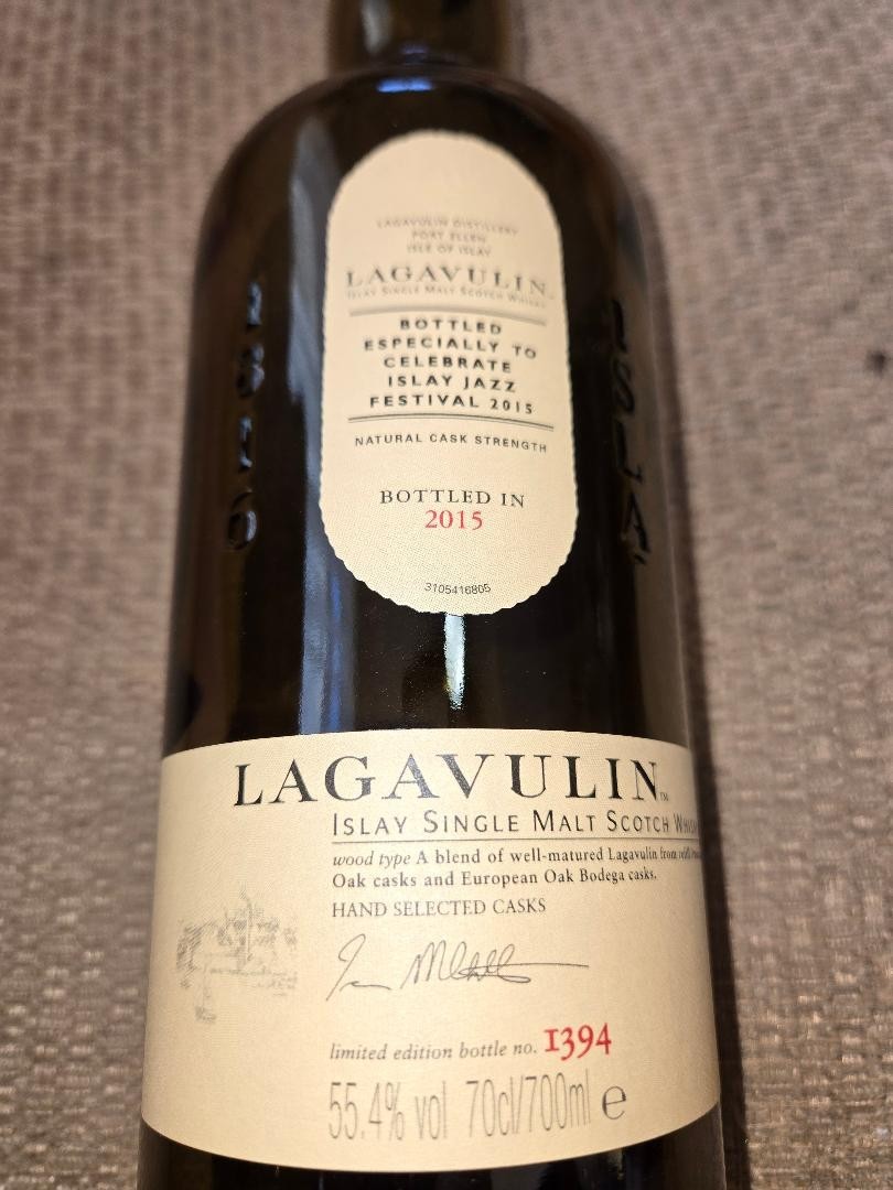 Lagavulin 2015 Islay Single Malt Scotch Whisky EMPTY 700ml bottle from Jazz Fest