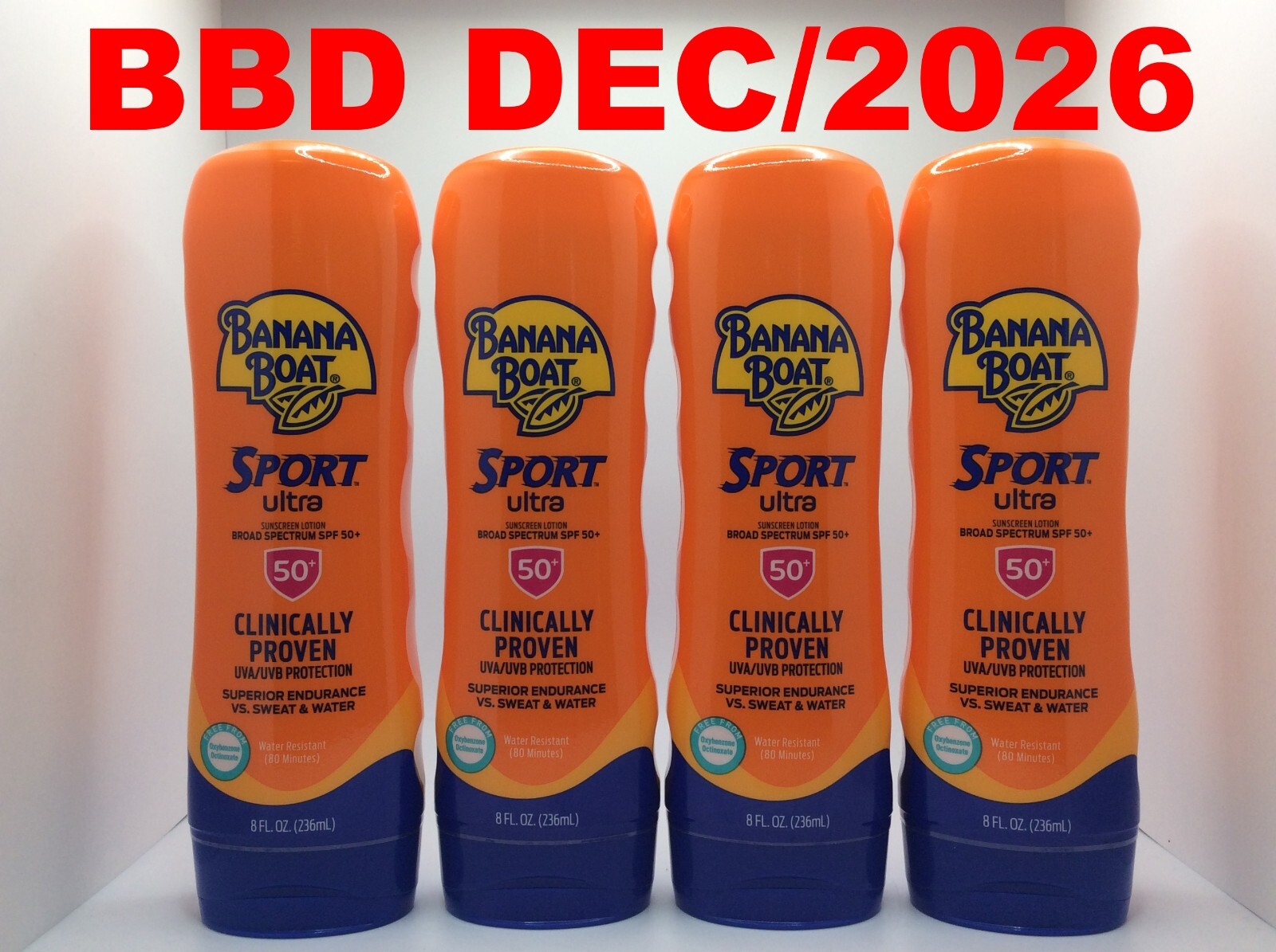 Banana Boat Sport Ultra Sunscreen Lotion Broad Spectrum SPF 50 🌞 LOT OF 4 🌞