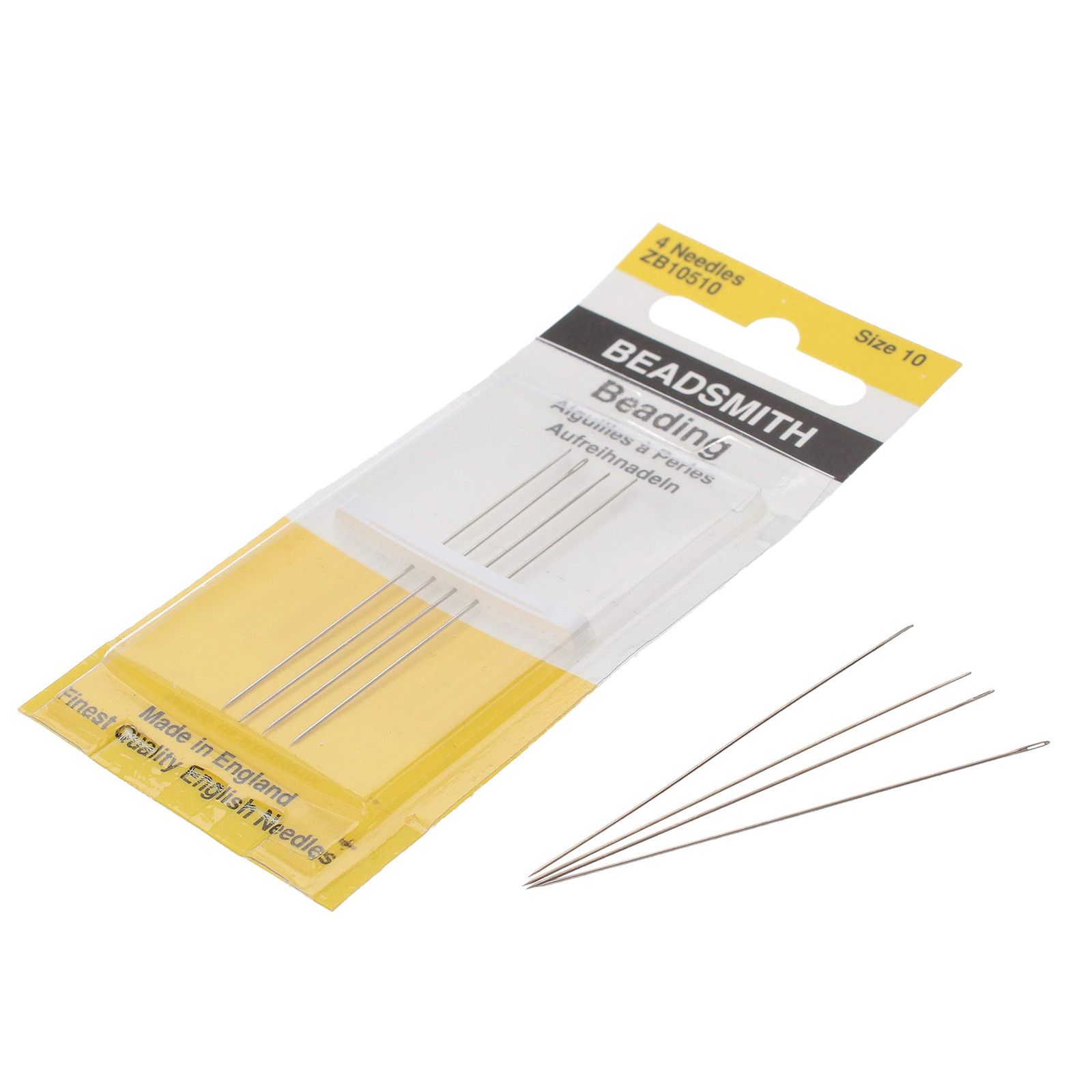 John James Hand Sewing Needles Size 10 for Beading and Loom Work Pack of 4