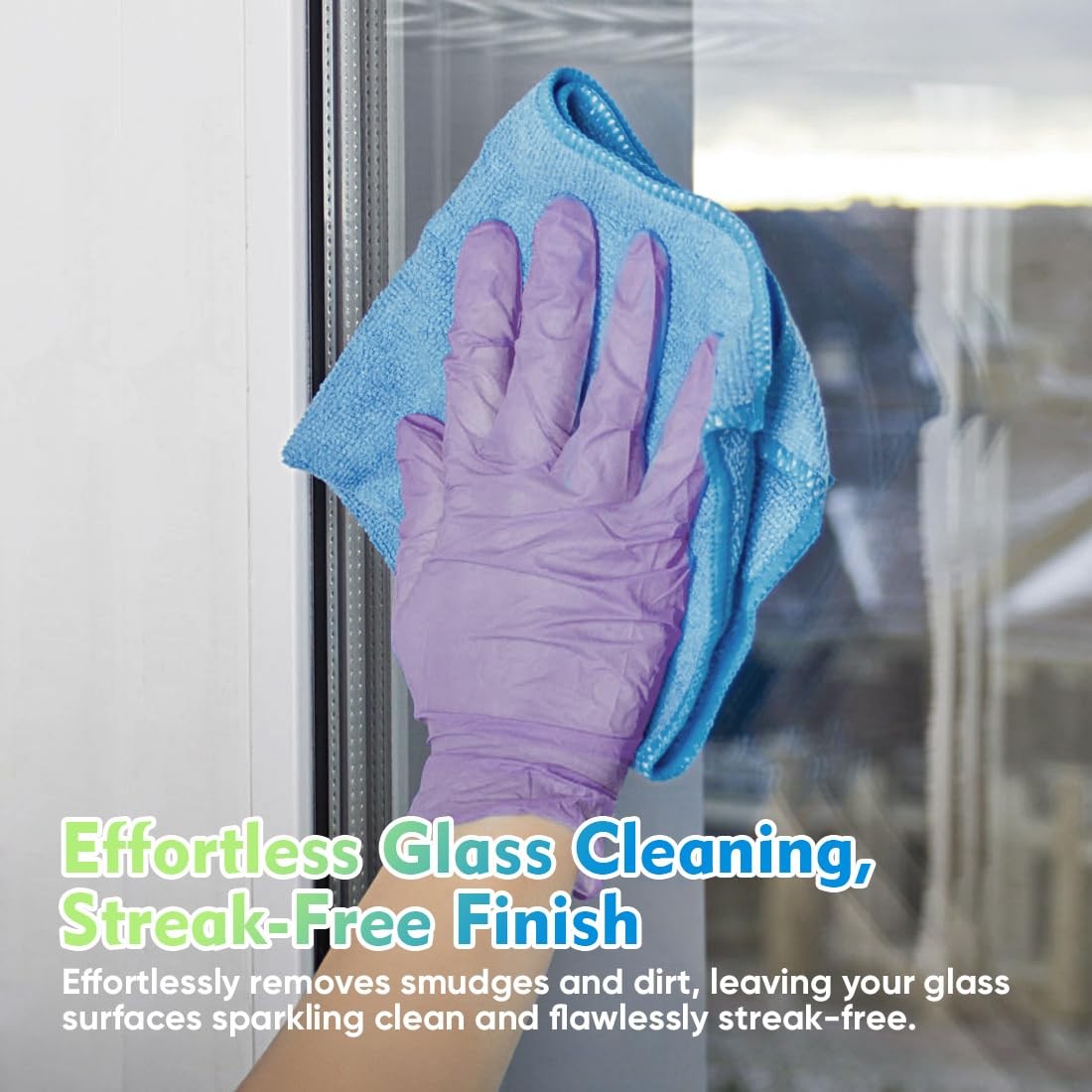 HOMEXCEL Blue Microfiber Cleaning Cloth 12 Pack, 12.5 x Inch,