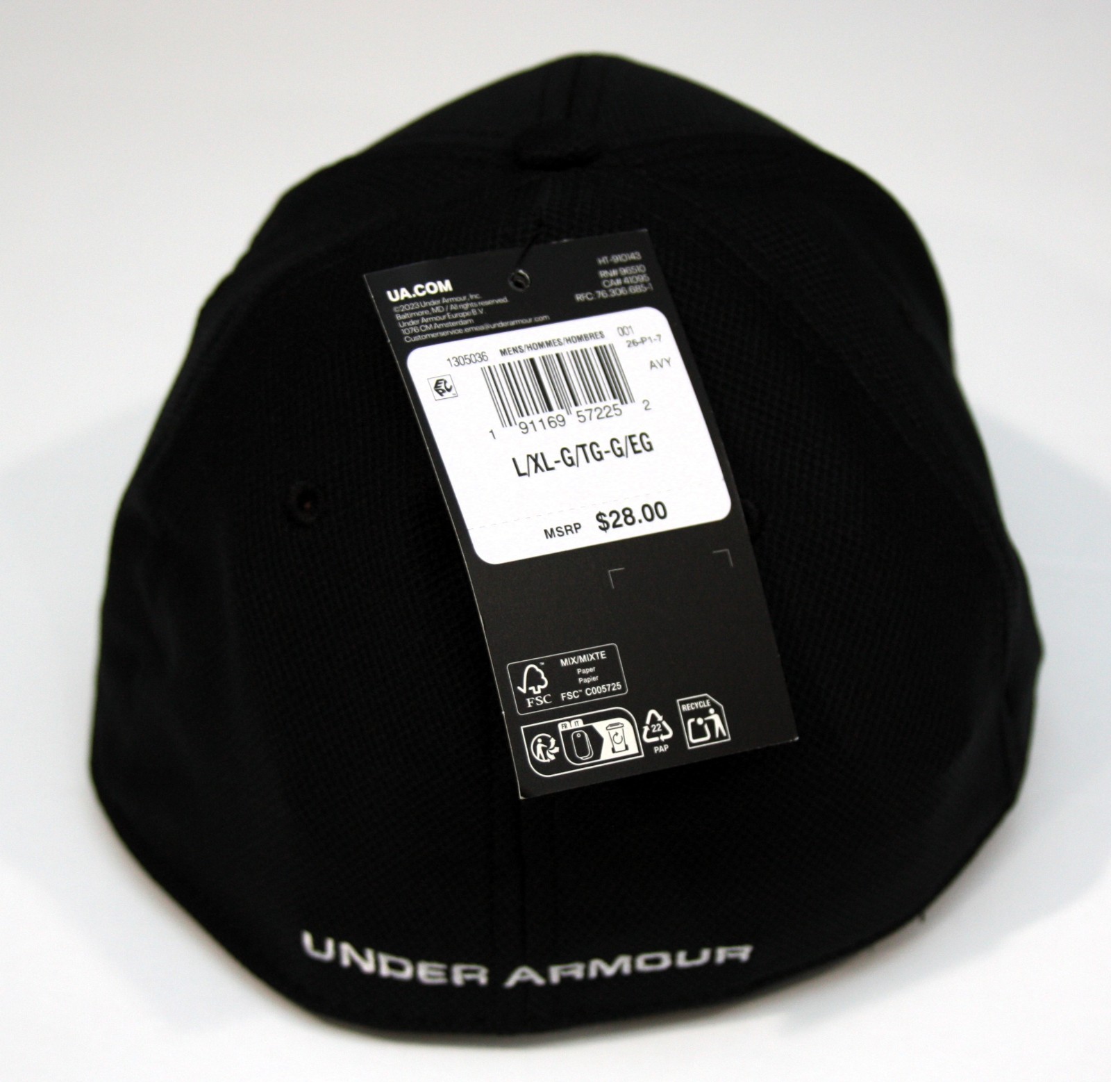Under Armour UA Blitzing 3.0 Stretch Fit Hat L/XL Black/White NEW!