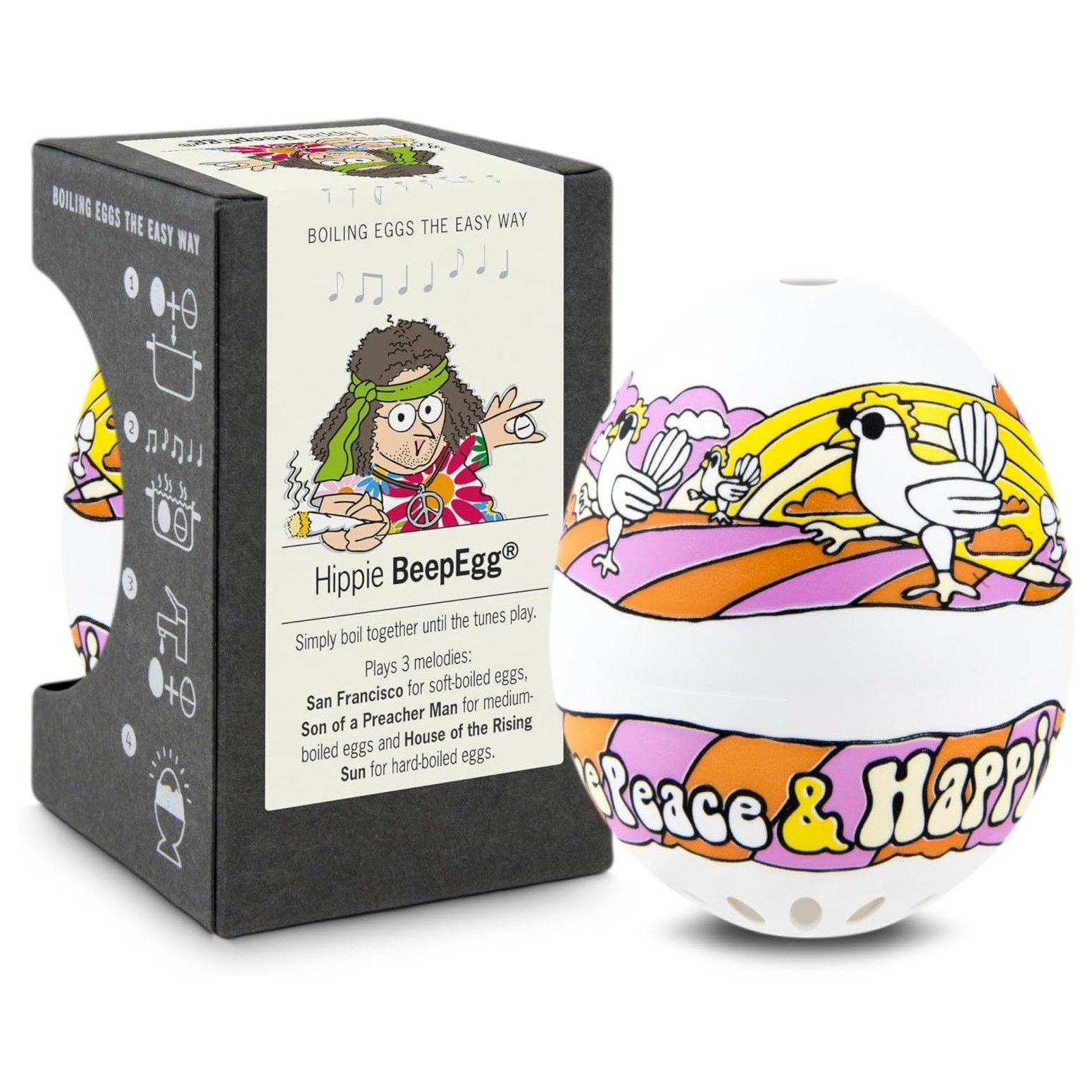 BrainStream BeepEgg Musical / Singing Floating Egg Timer - Hippie