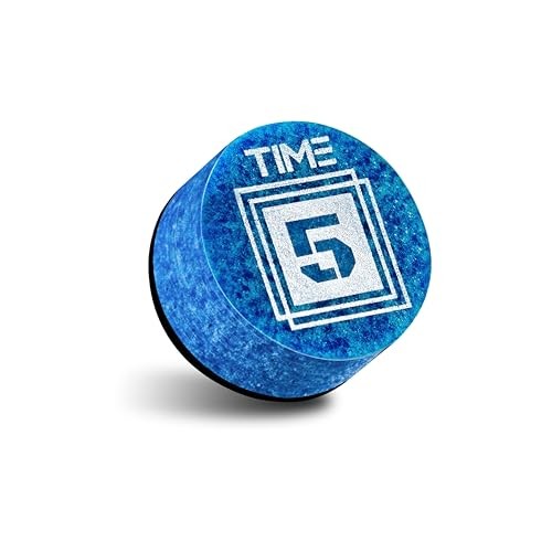 TIME Billiard Pool Cue Tip - 14mm/ Blue/Hardness Pack 5 TIME 1 (Super Soft)