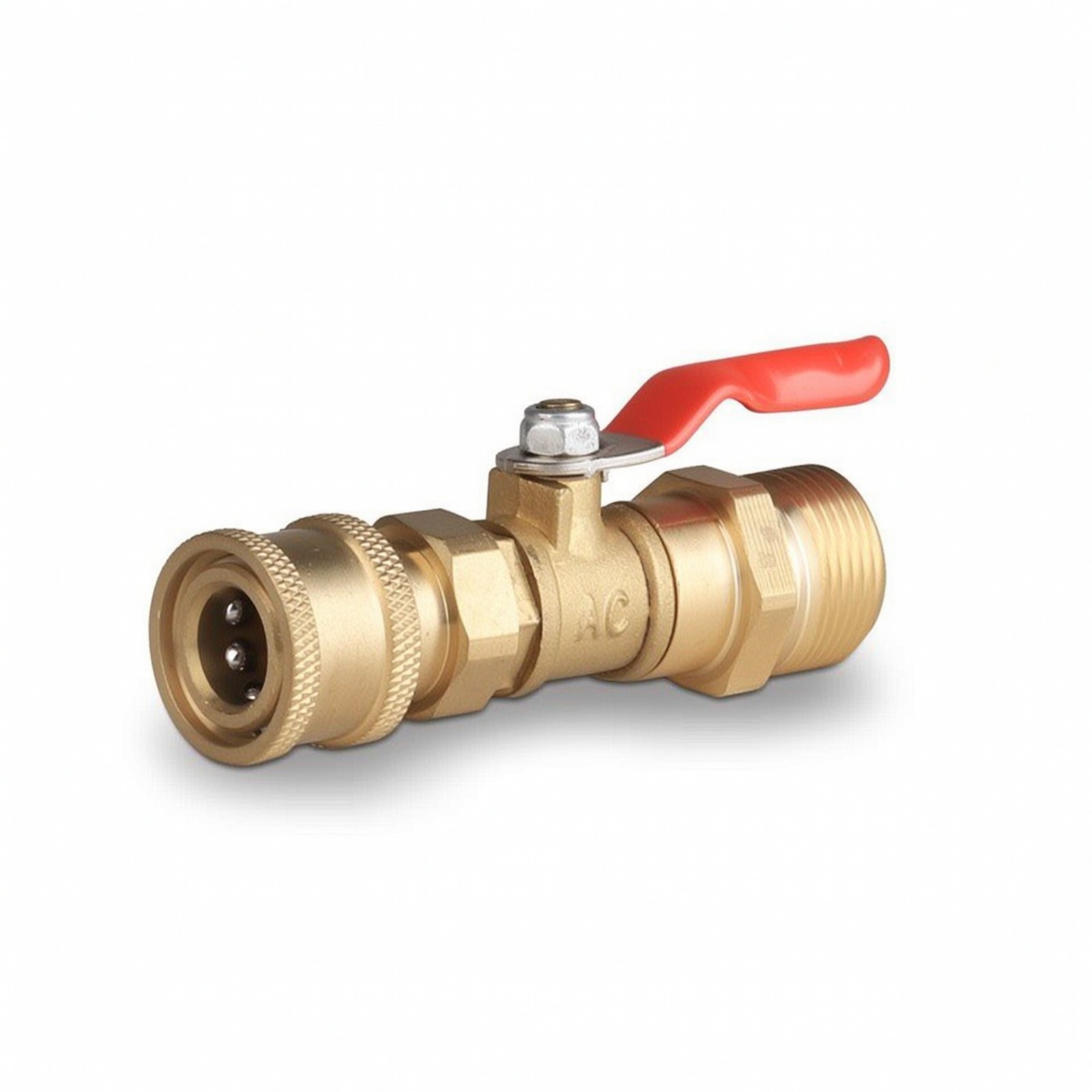 Inline Hose Valve Heavy Duty Brass Stopcock with Manual Actuator Handle