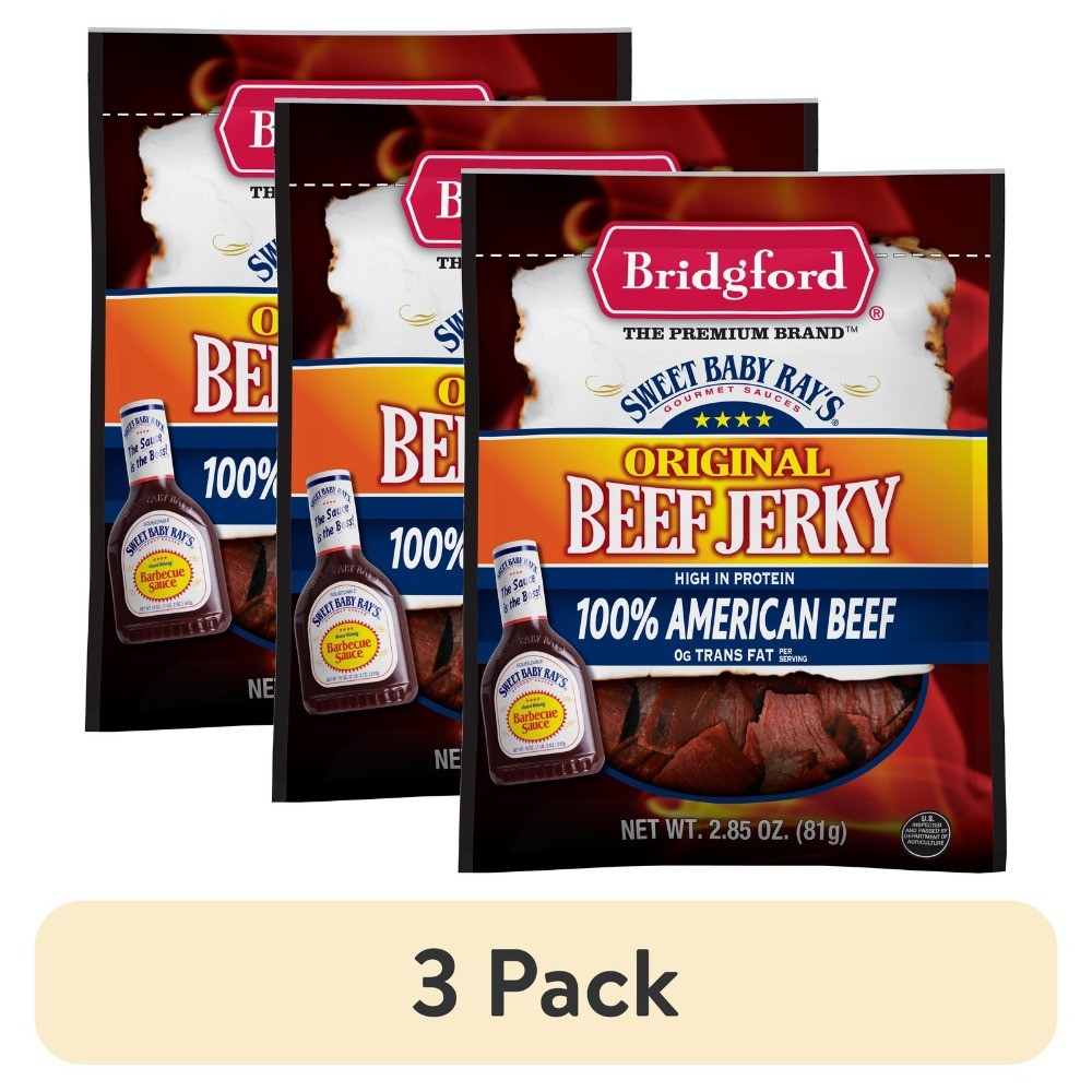 (3 pack) Bridgford Original Beef Jerky, 2.85 oz