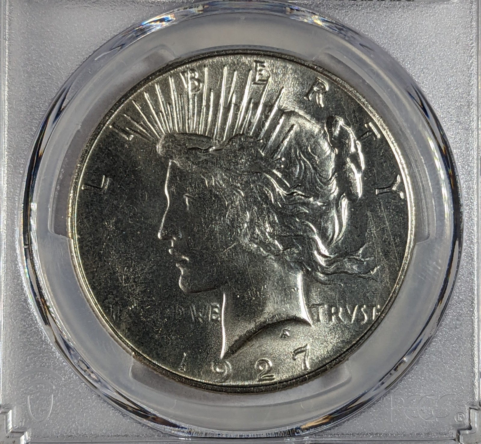 1927 S Peace Silver Dollar PCGS UNC