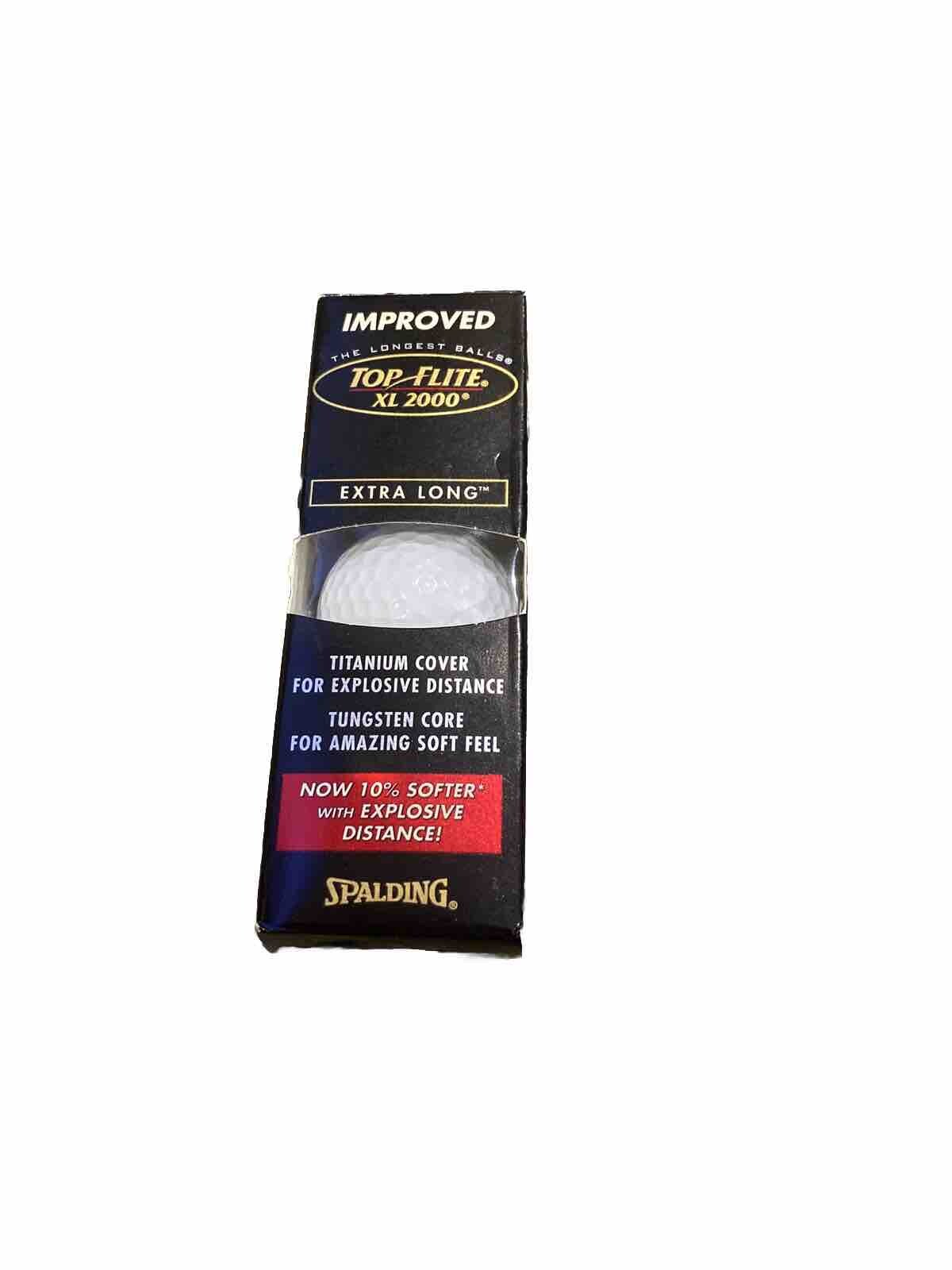 Spalding Top-Flite XL 2000 Extra Long Golf Balls 3 Balls, BRAND NEW!