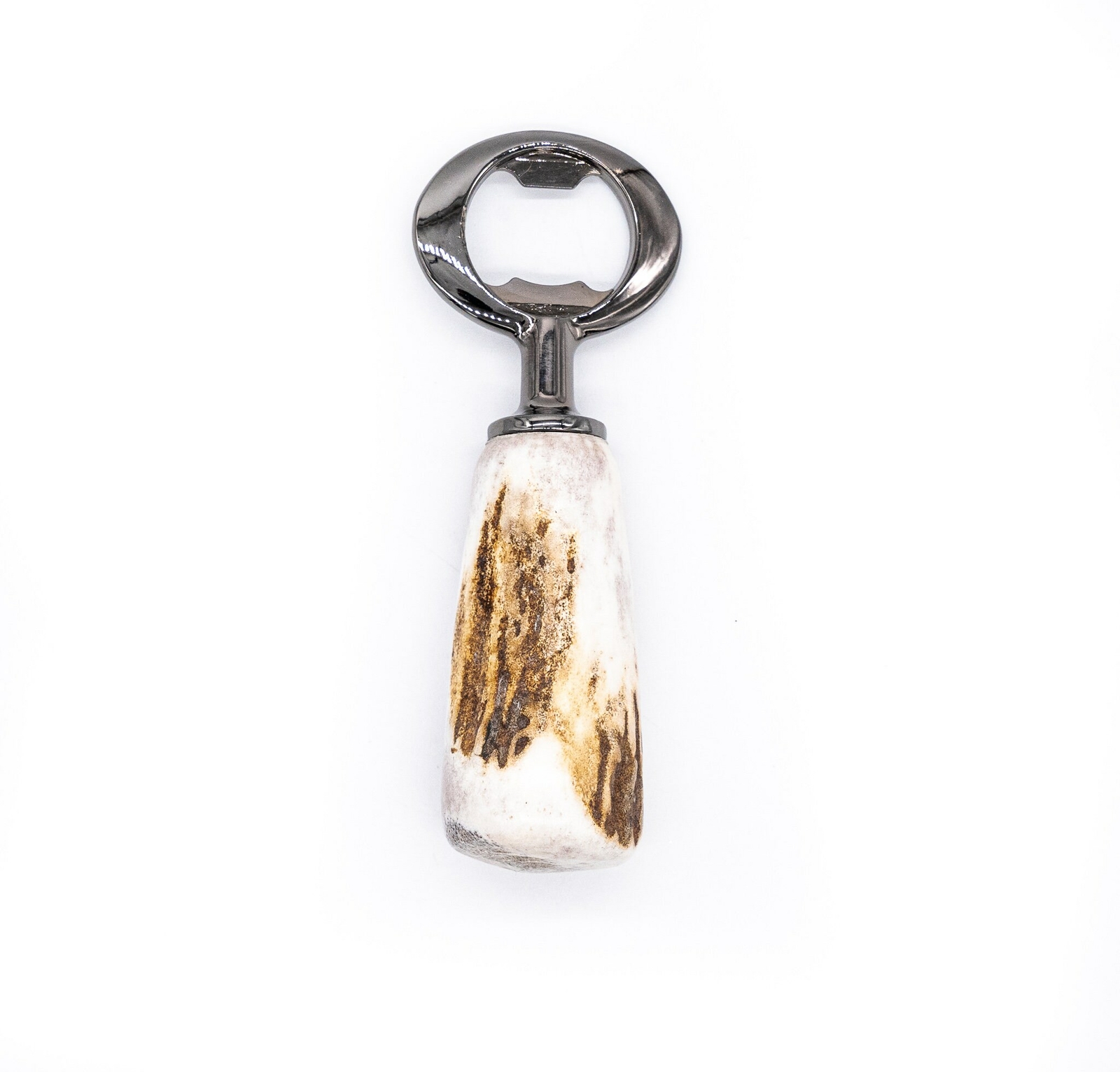 Bottle Opener | Handmade Deer Antler Handle | Heavy Duty Rustic Kitchen Tool |
