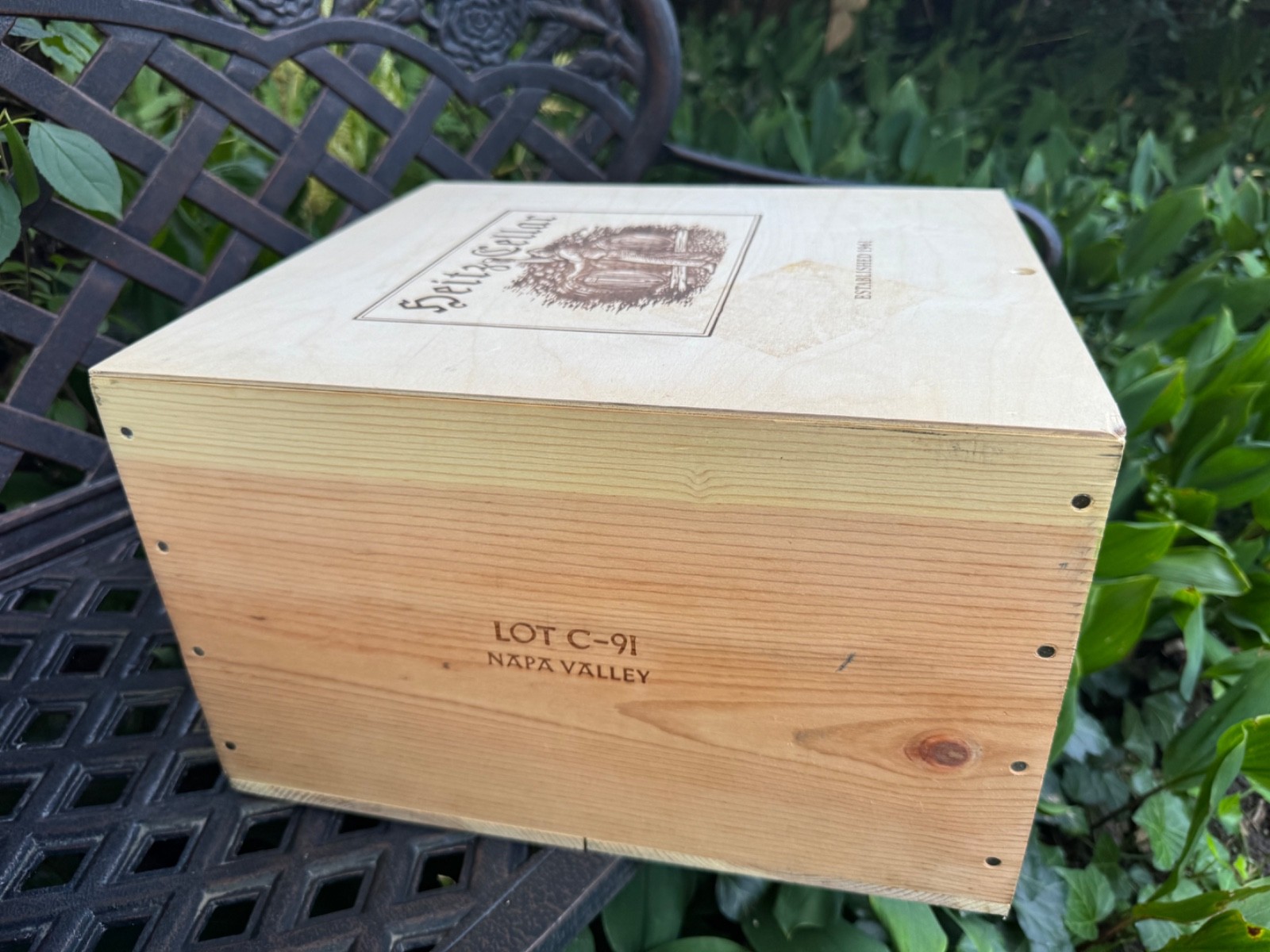 Heitz Cellars Lot C-91 wine crate, box only