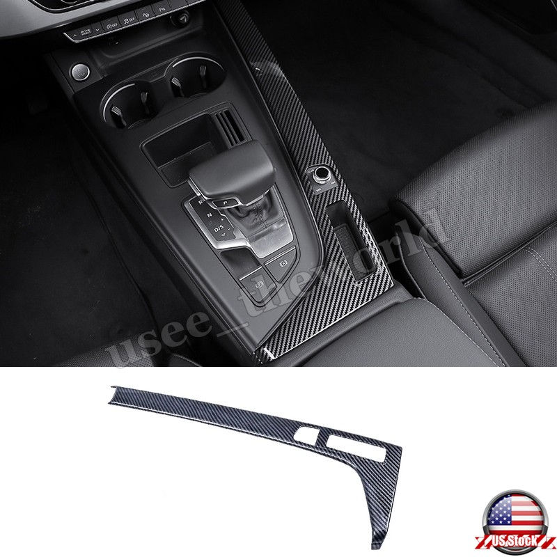 Carbon Fiber Gear Shift Side Panel Frame Cover Trim For Audi A4 A5 A4L 2017-2025