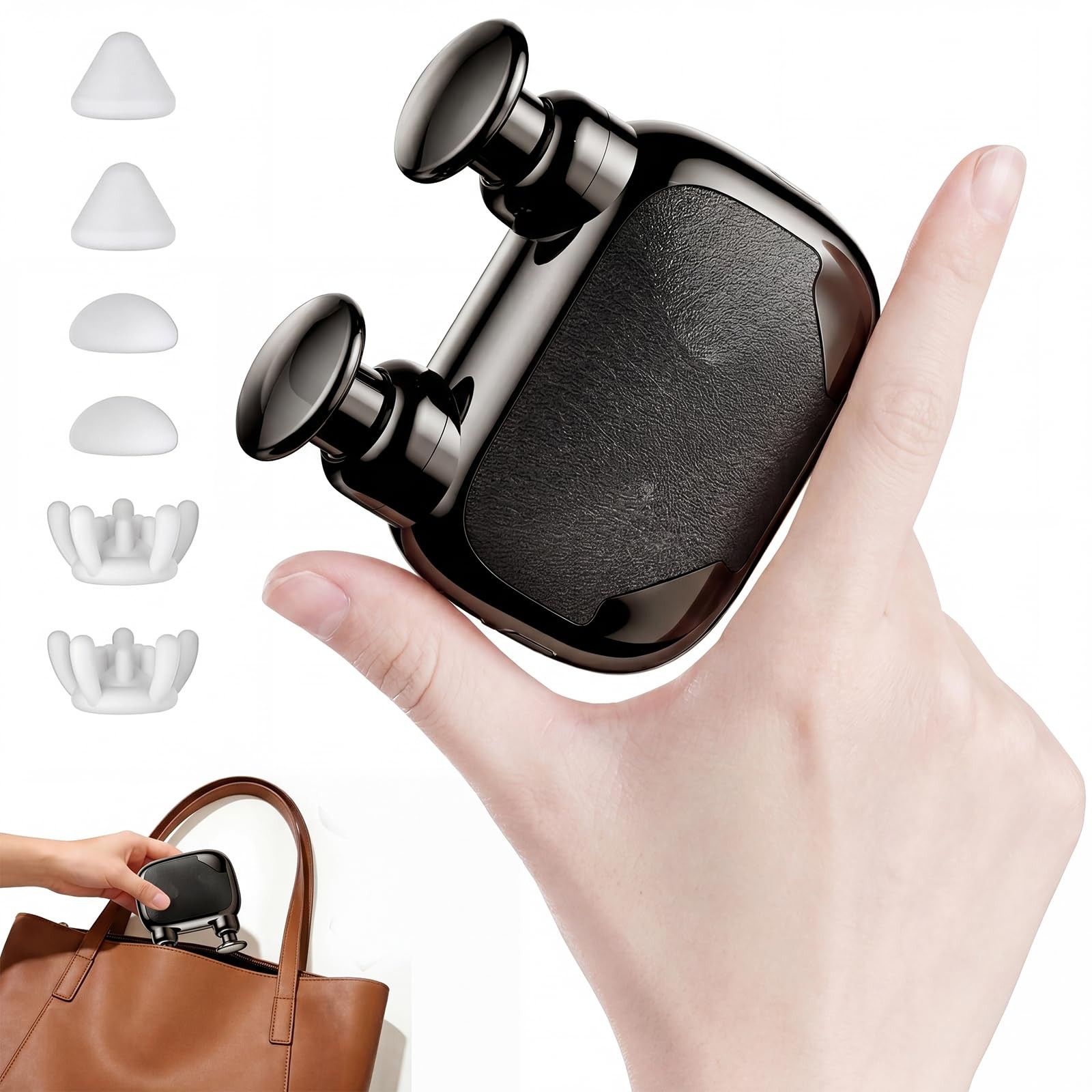 LUCYLANKER Double Head Mini Massage Gun,Portable Percussion Deep Black