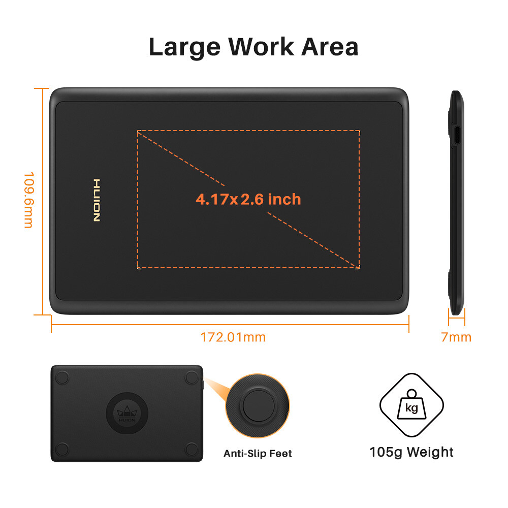 HUION Inspiroy H420X Graphics Drawing Tablet Android Supported Online Teaching