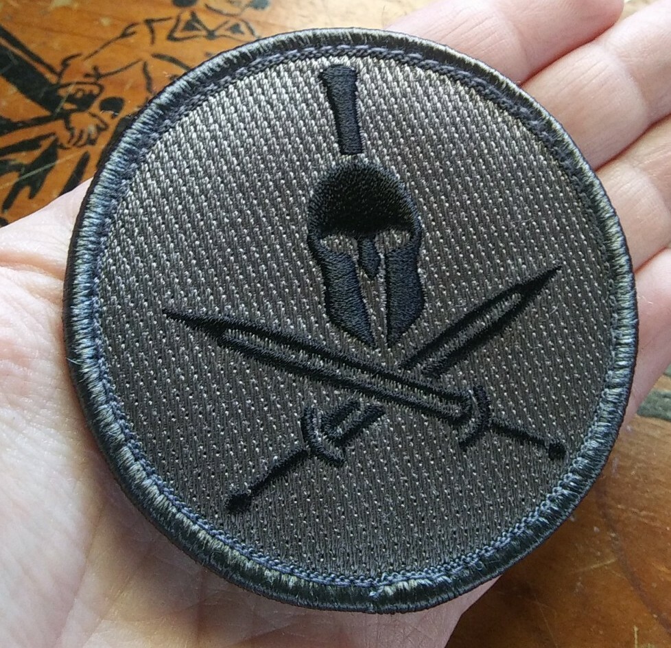 Spartan Combat Tactical Morale Hook Backing Military Patch - ACU Dark