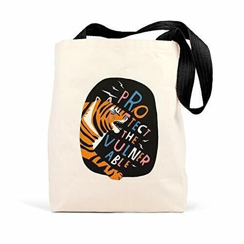 Em & Friends Reusable Grocery Shopping Canvas Tote Bag PROTECT THE VULNERABLE