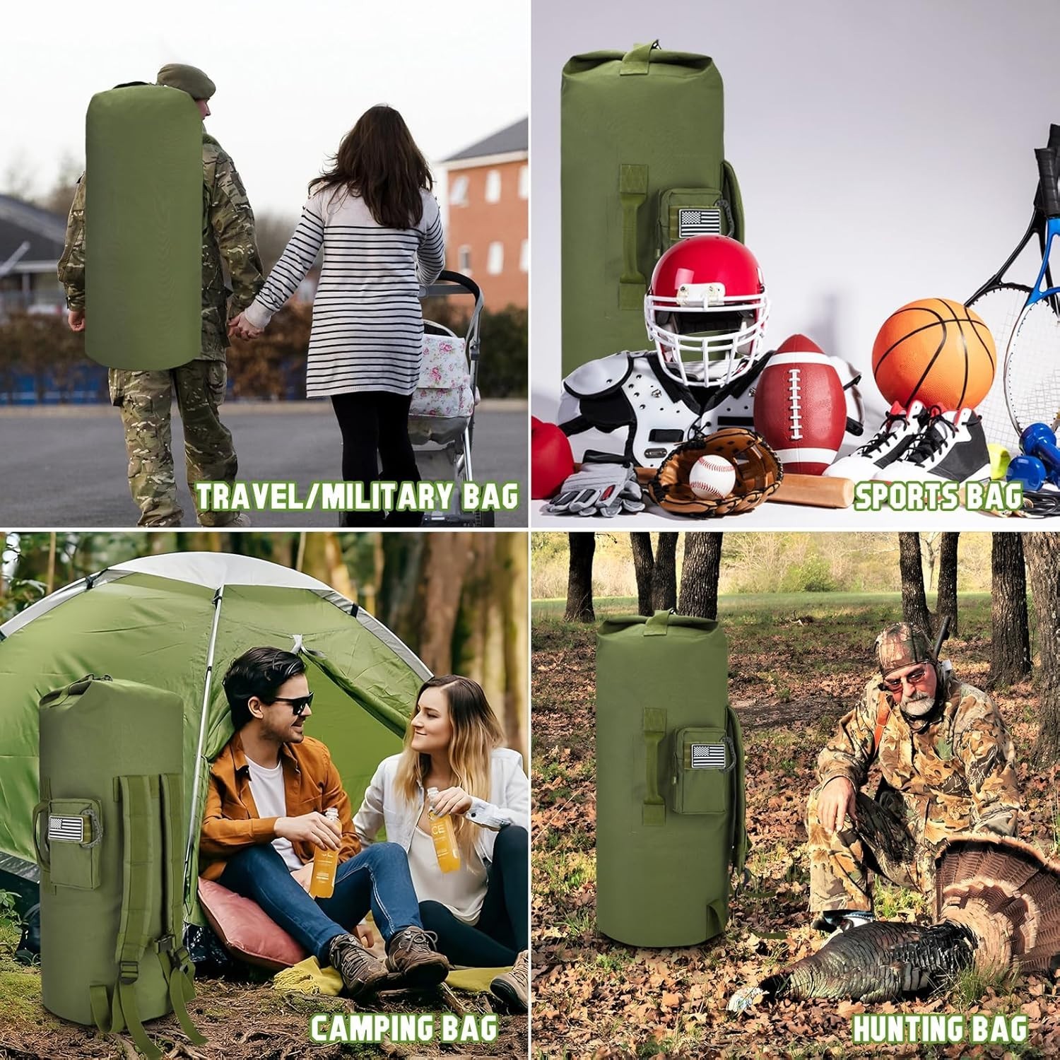 Durable 110L Military Duffle Bag - Comfortable Carry with Maximum Storage Space