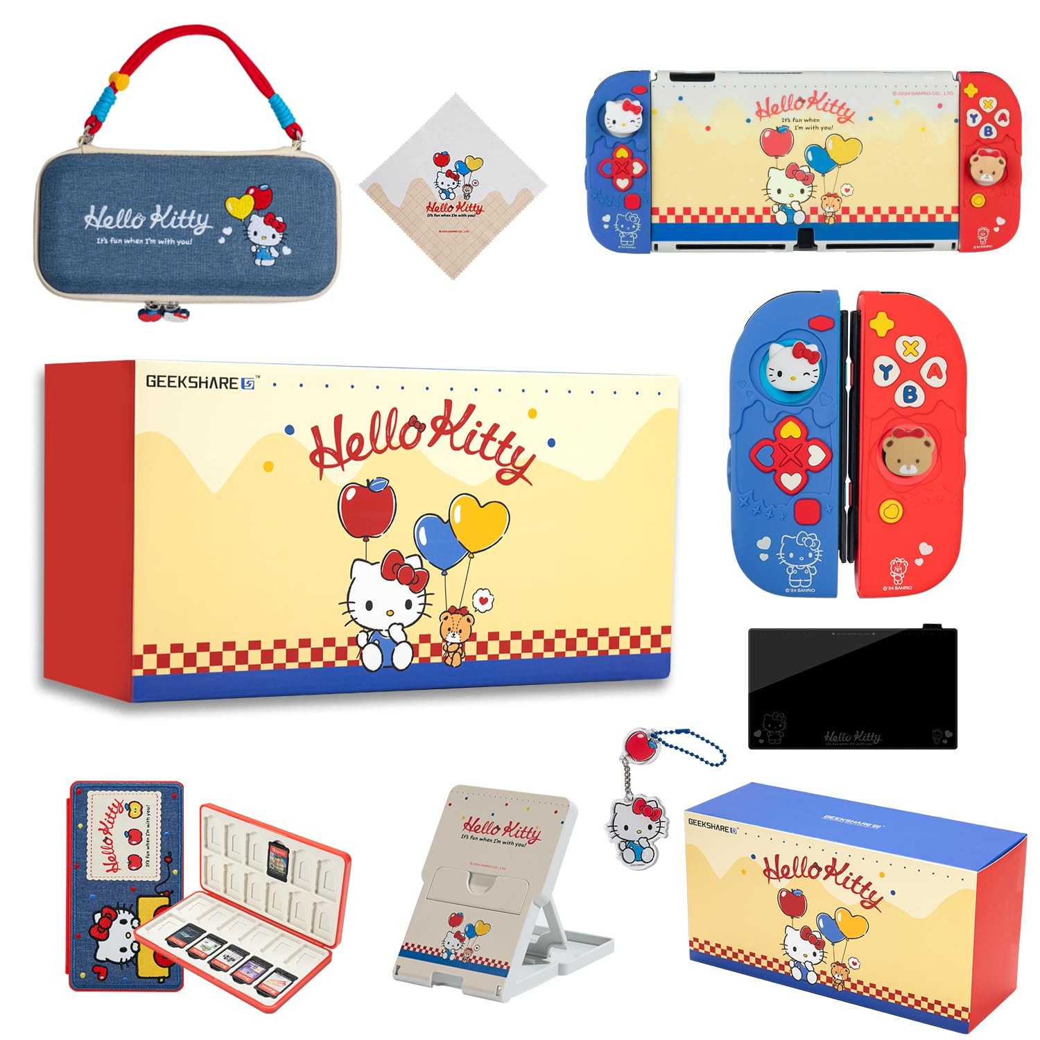 Switch Accessories Bundle for Switch OLED:Carrying Case,Protective Case,Game ...