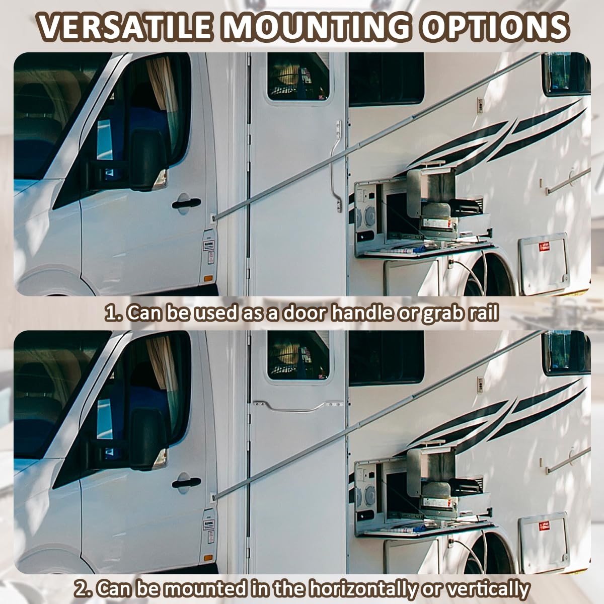 Replacement Aluminum Cargo Trailer Ramp Door Grab Handle - RV Camper silvery